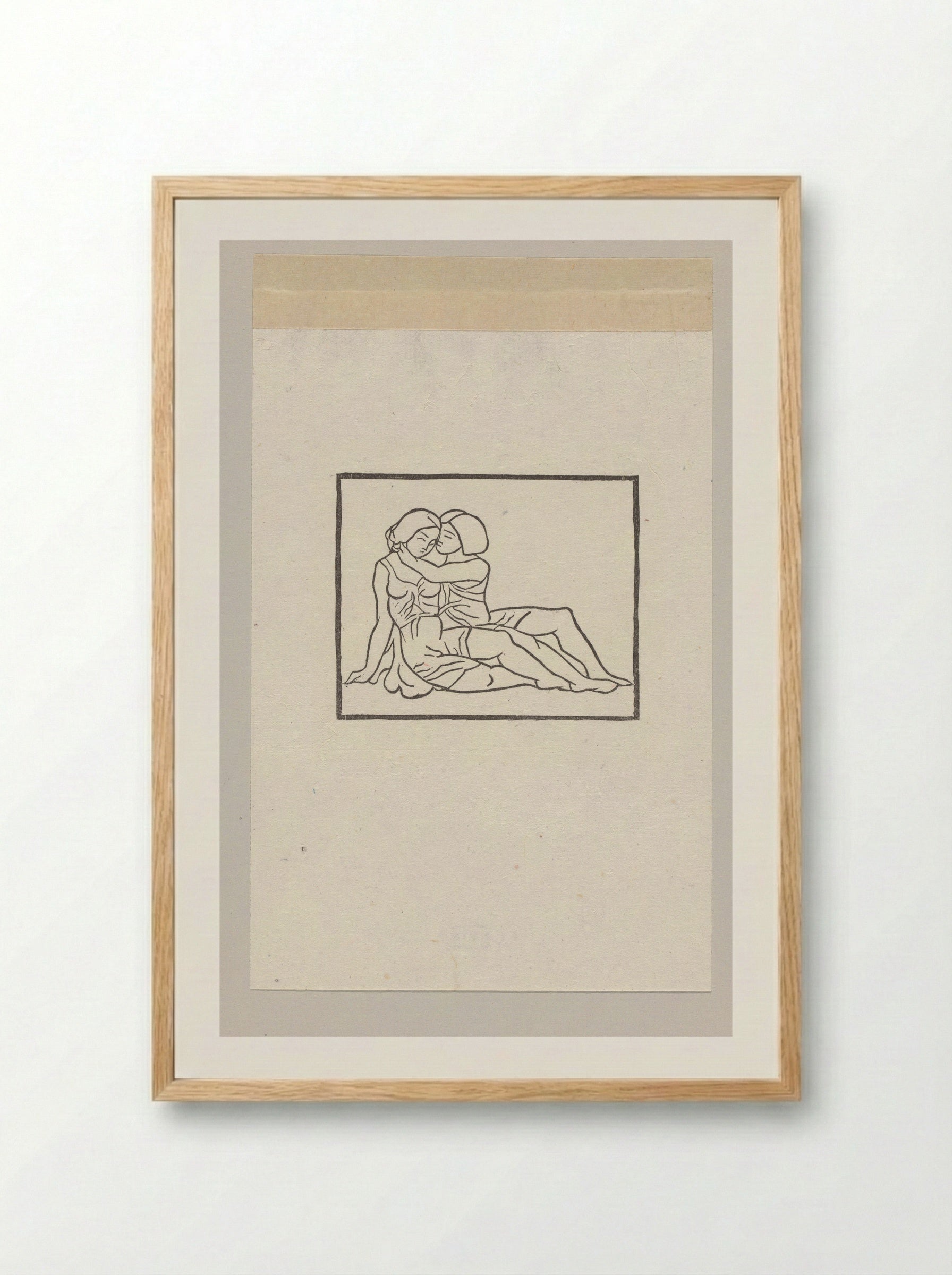Daphnis and Chloe Embracing - Aristide Maillol - Framed Print Wood