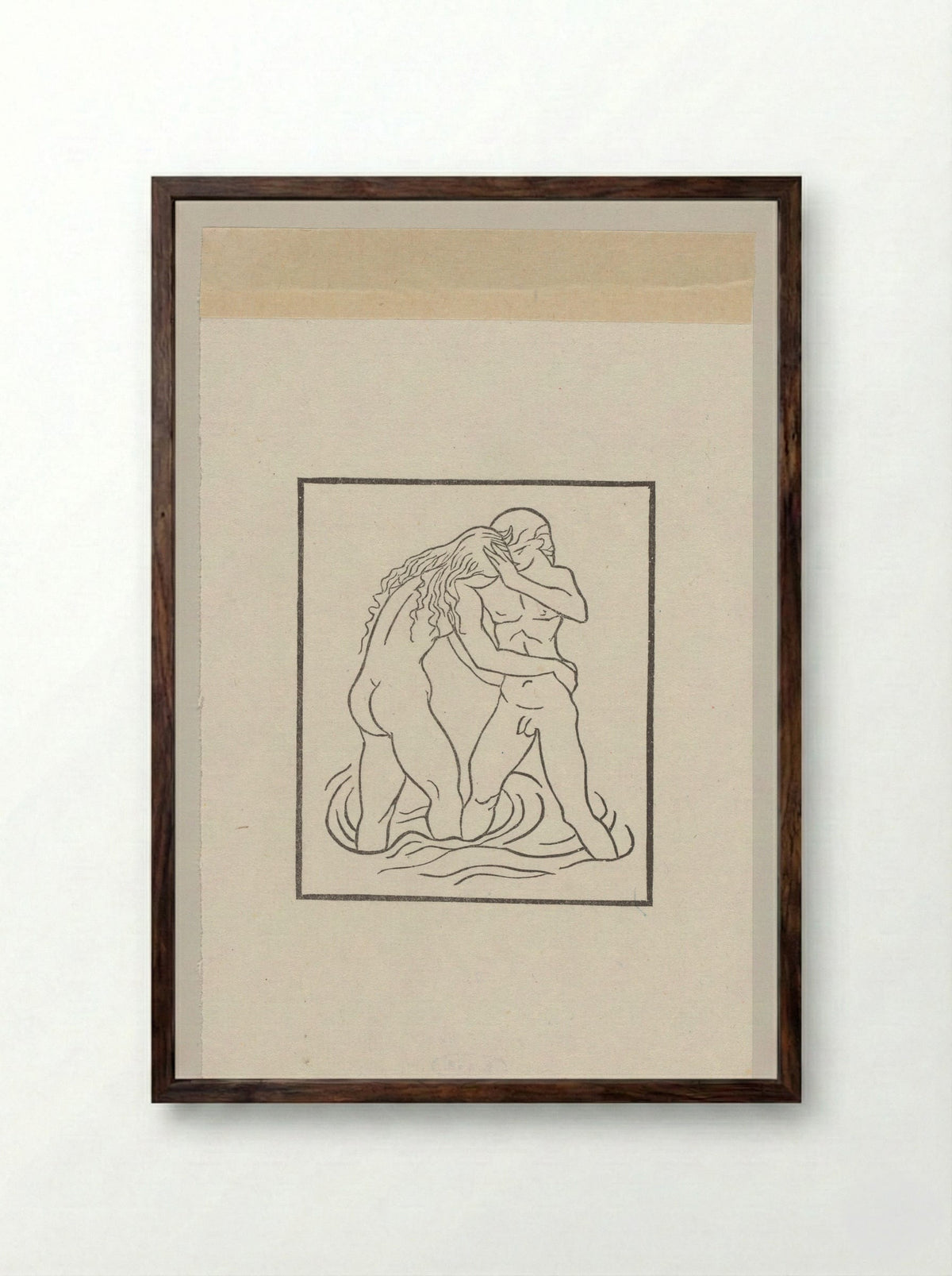 Daphnis and Chloe at the Nymphs' Grotto - Aristide Maillol - Framed Print Dark Wood