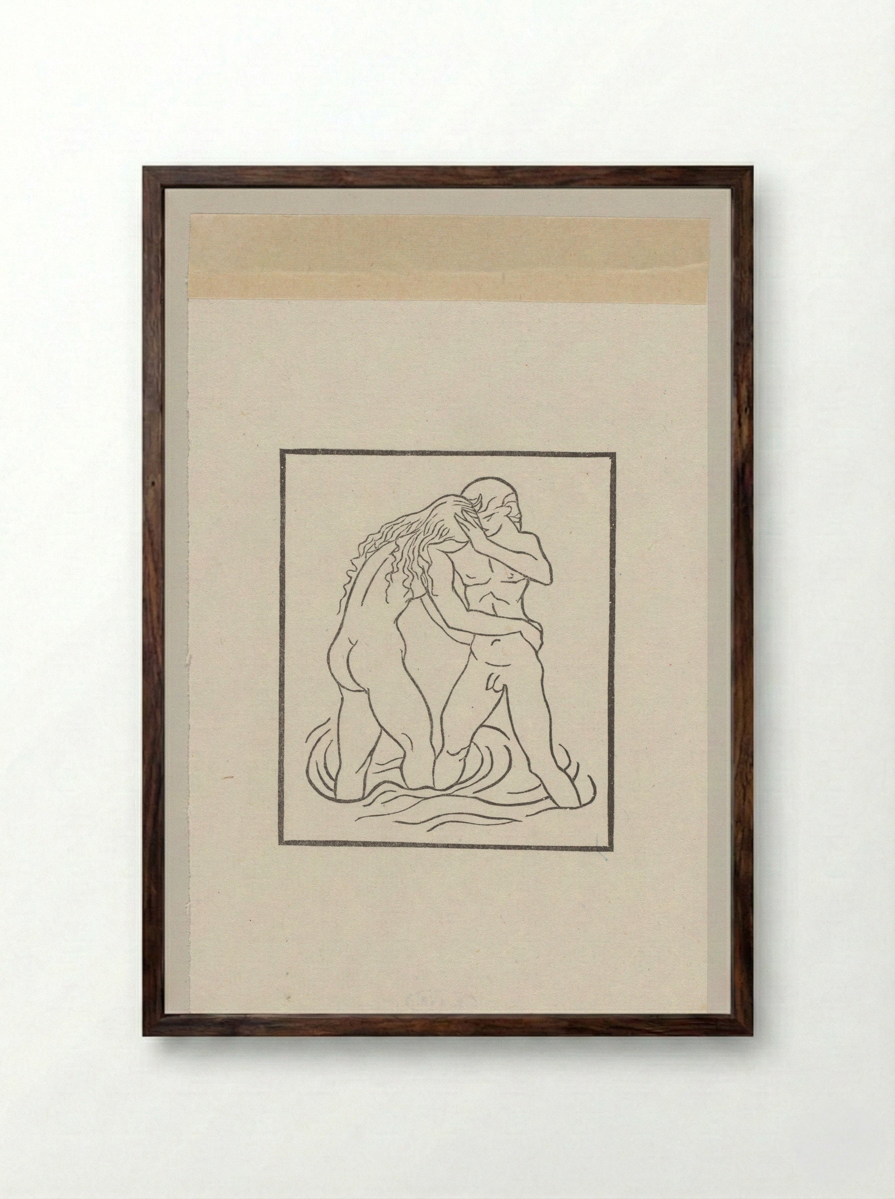 Daphnis and Chloe at the Nymphs' Grotto - Aristide Maillol - Framed Print Dark Wood