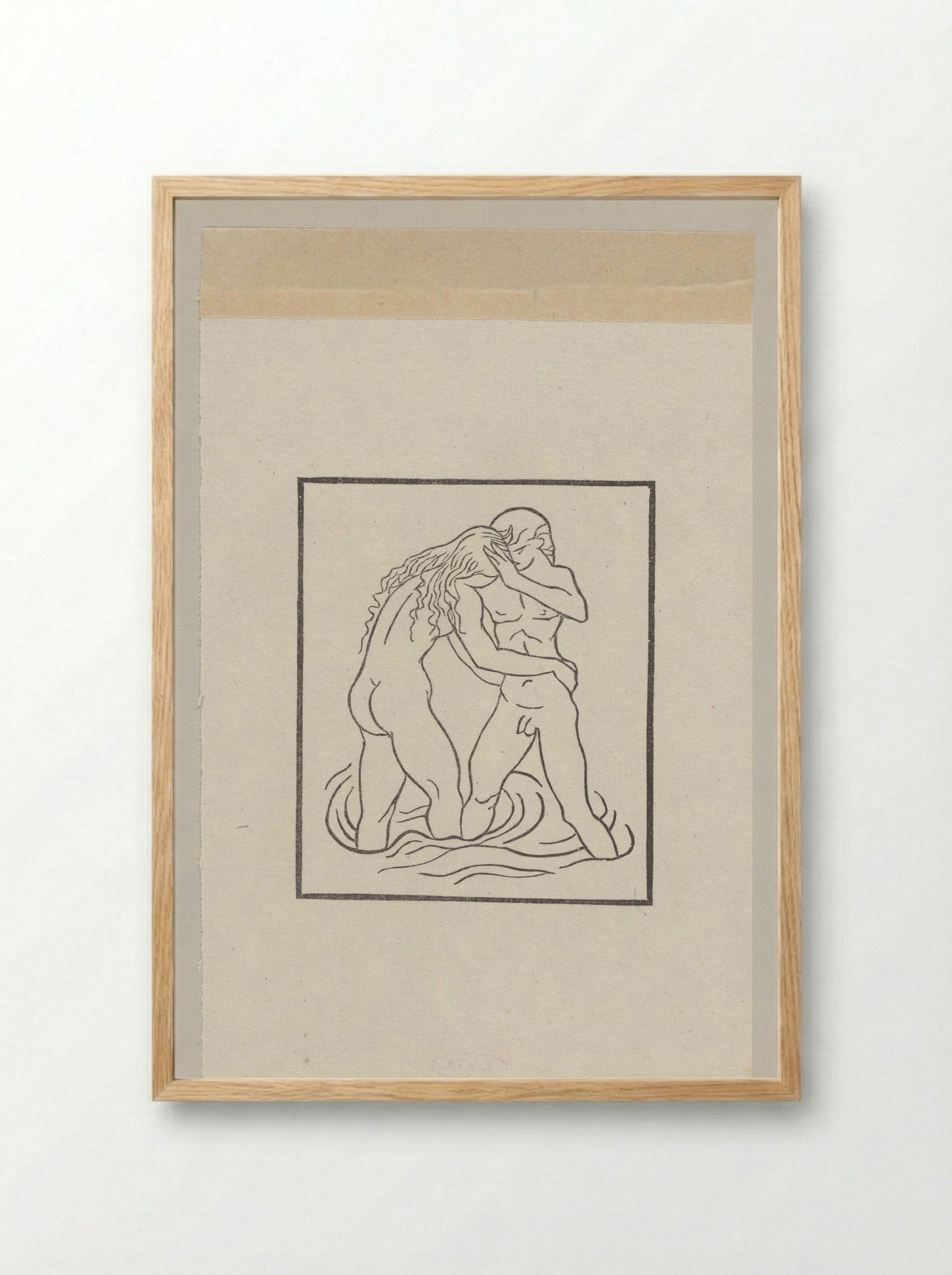 Daphnis and Chloe at the Nymphs' Grotto - Aristide Maillol - Framed Print Wood