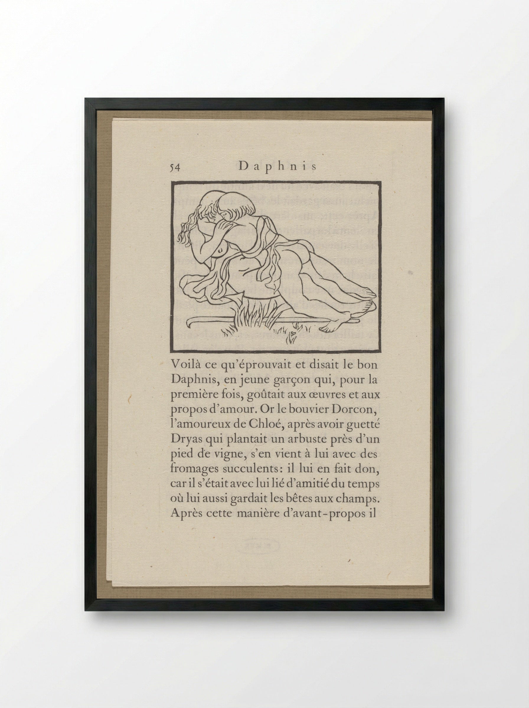 Daphnis and Chloe - Aristide Maillol - Framed Print Black