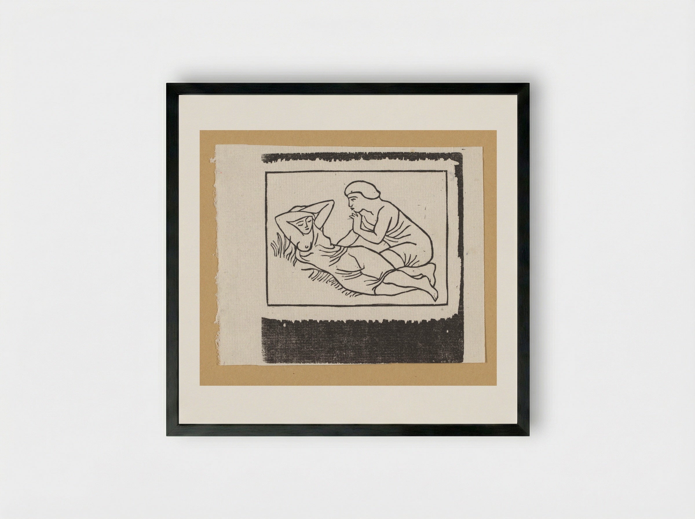 Daphnis and Chloe - Aristide Maillol - Framed Print Black
