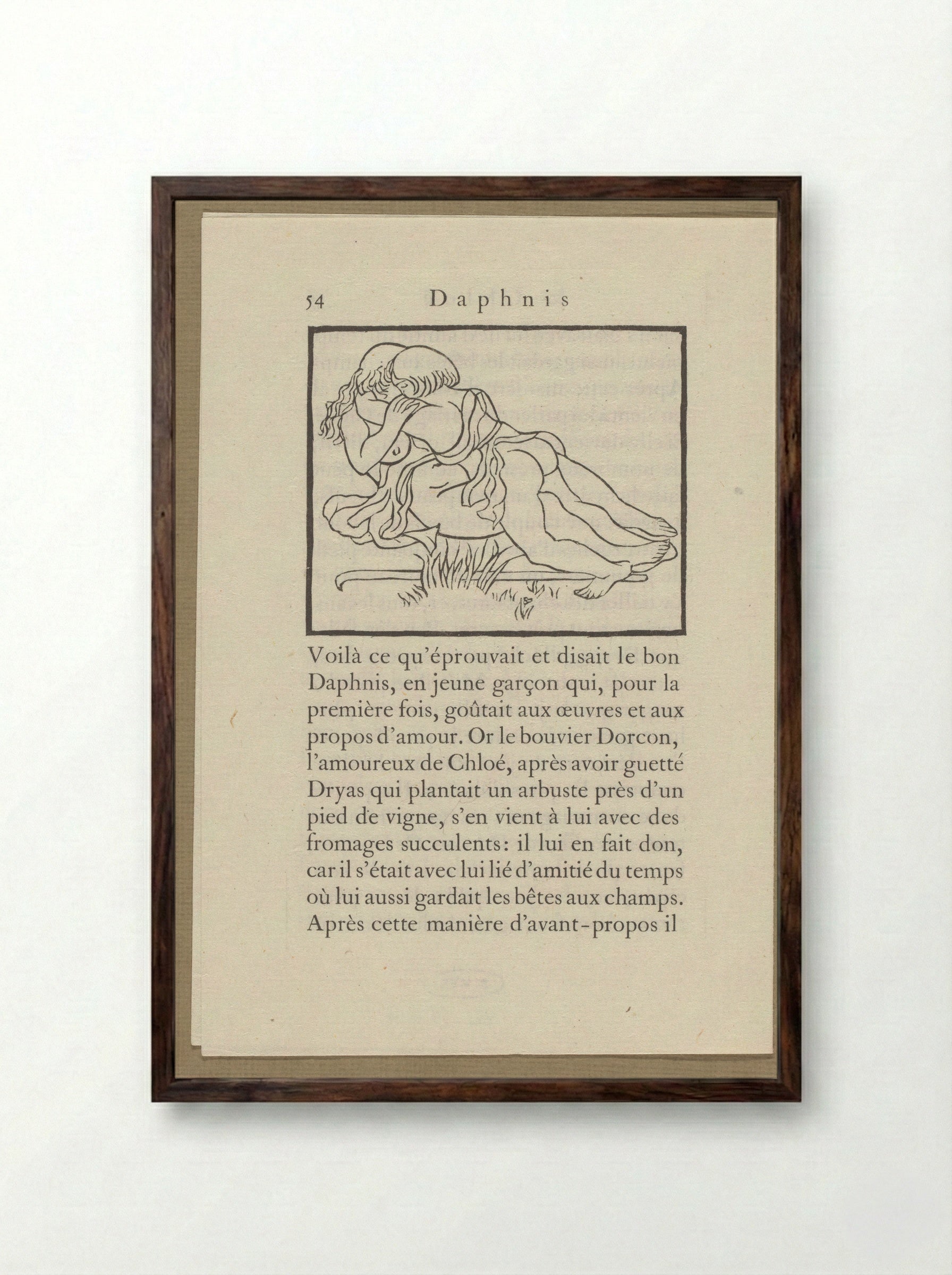 Daphnis and Chloe - Aristide Maillol - Framed Print Dark Wood