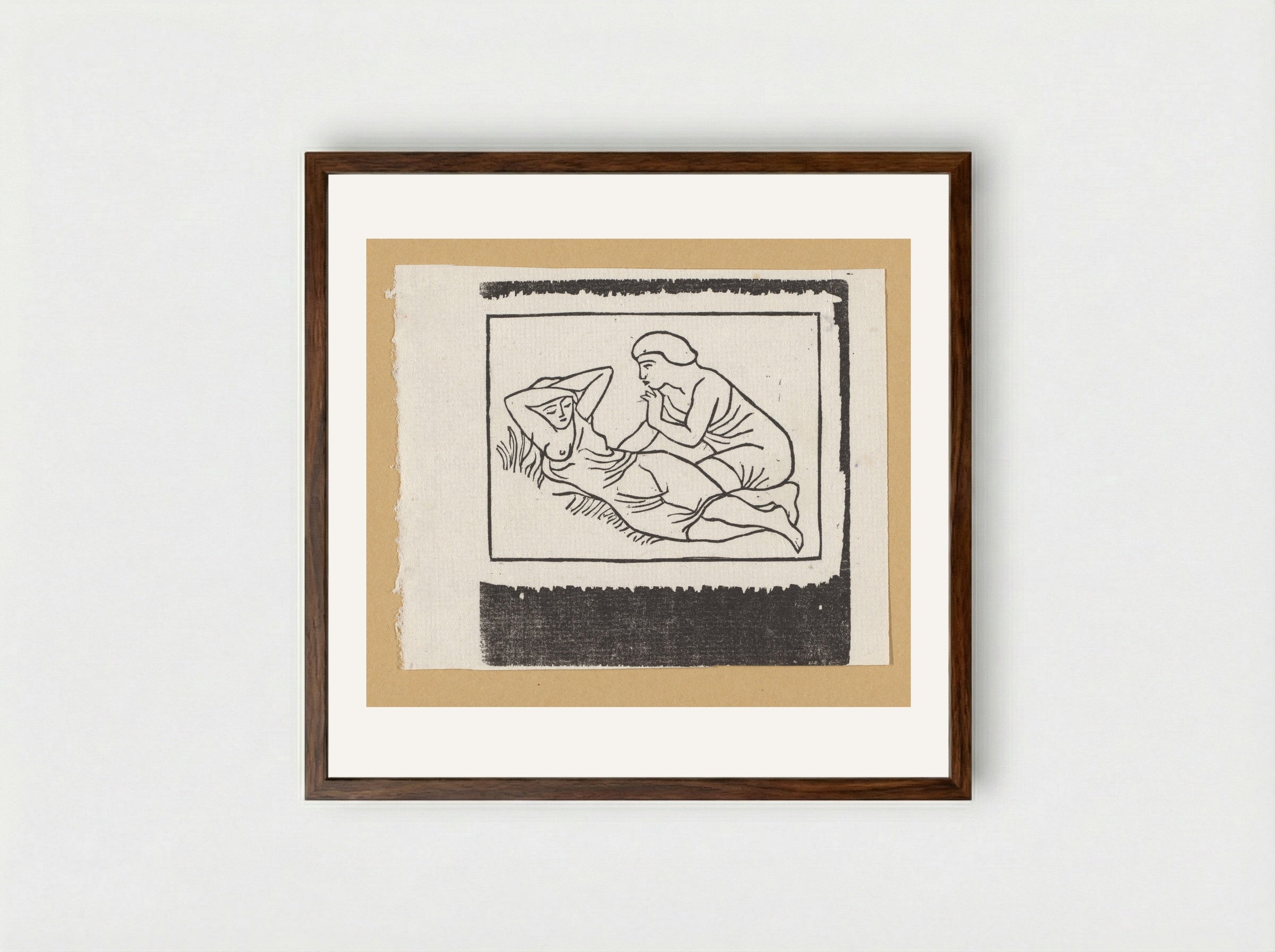 Daphnis and Chloe - Aristide Maillol - Framed Print Dark Wood