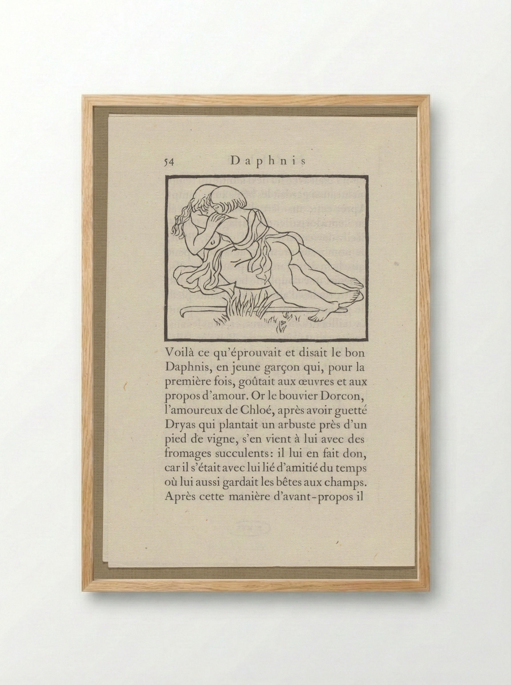 Daphnis and Chloe - Aristide Maillol - Framed Print Wood