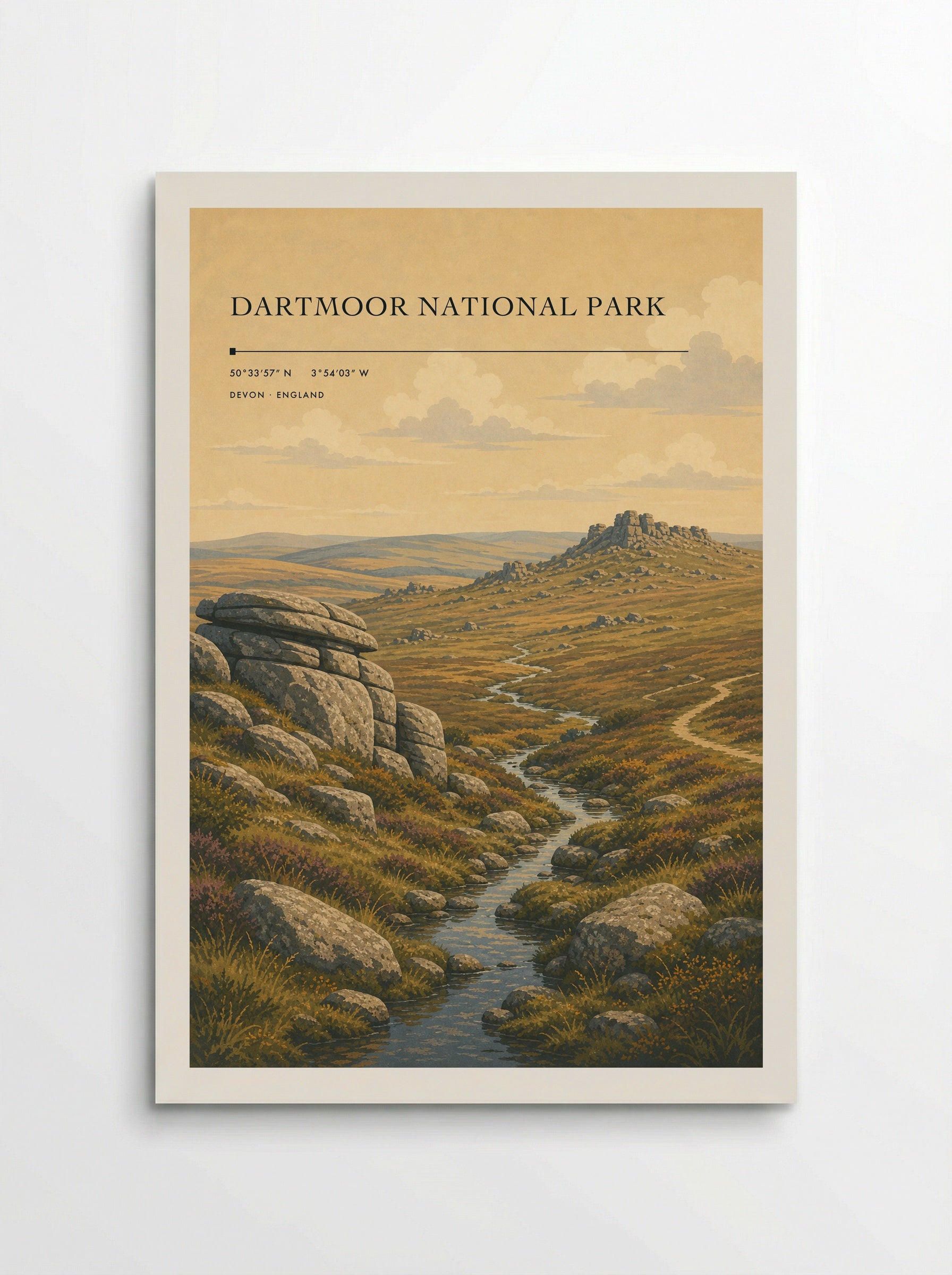 Dartmoor National Park Devon England Travel Poster - Poster