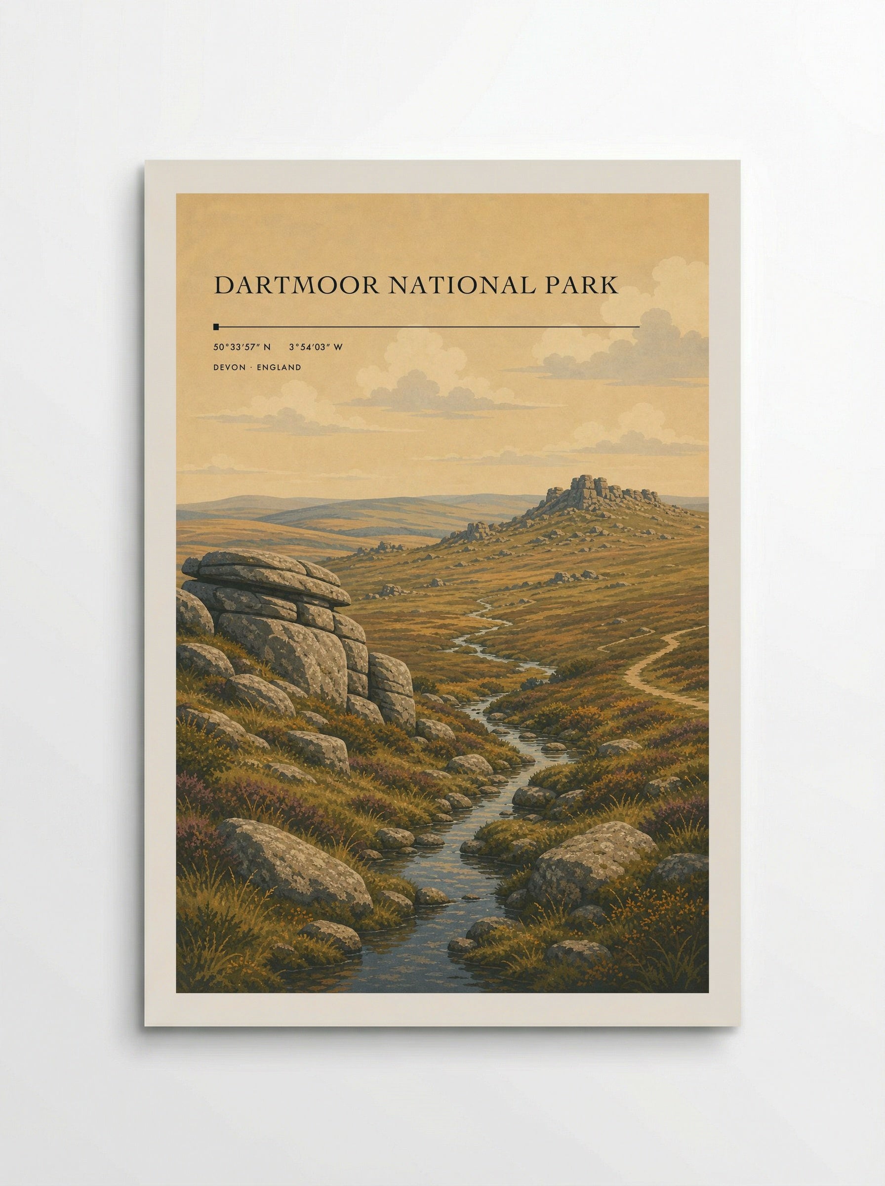Dartmoor National Park Devon England Travel Poster - Poster