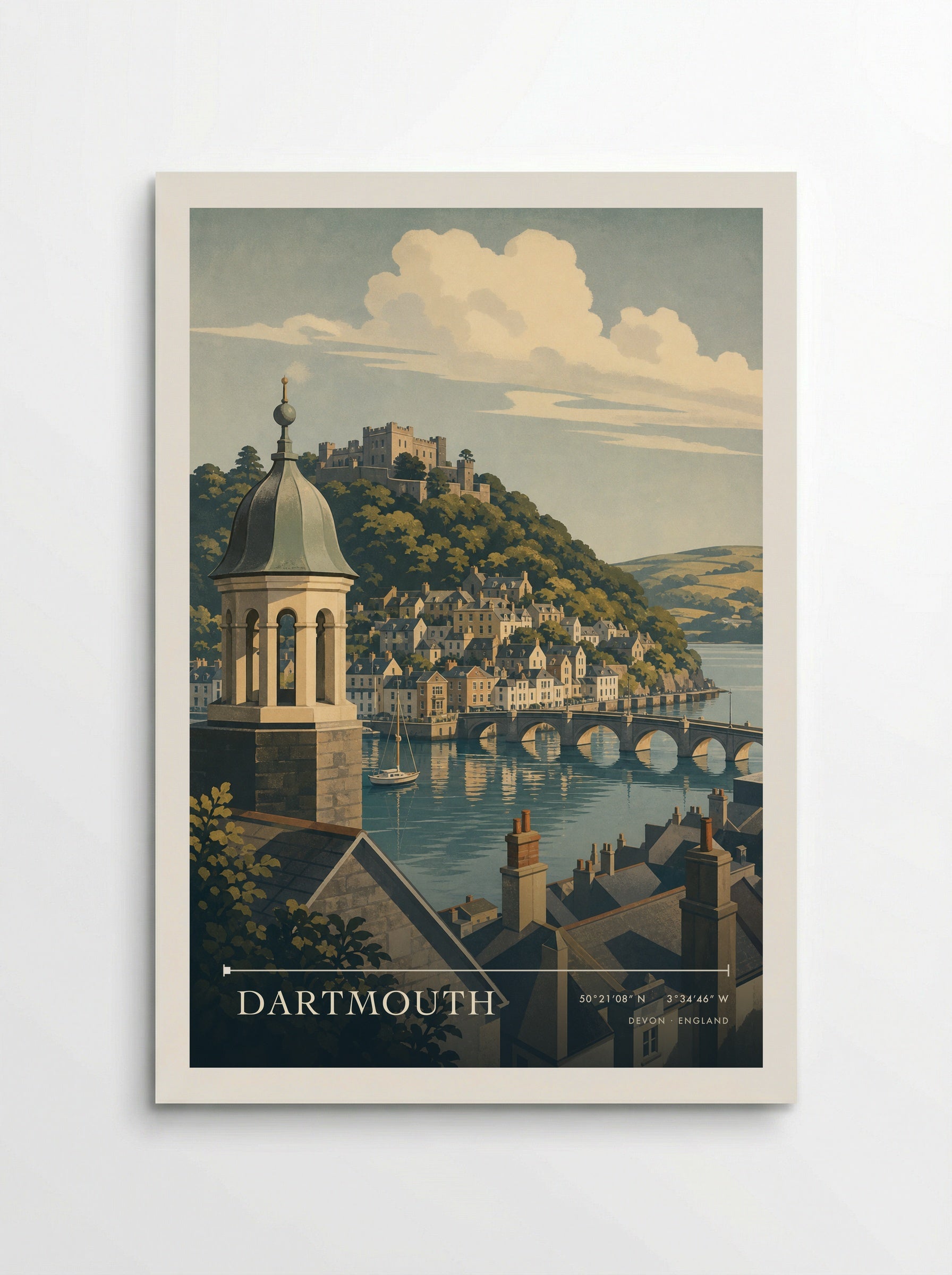 Dartmouth Devon England Travel Poster - Poster