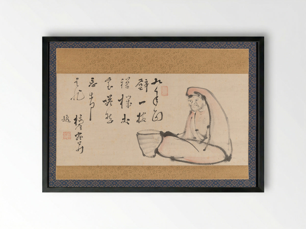 Daruma - Totoki Baigai - Framed Print Black
