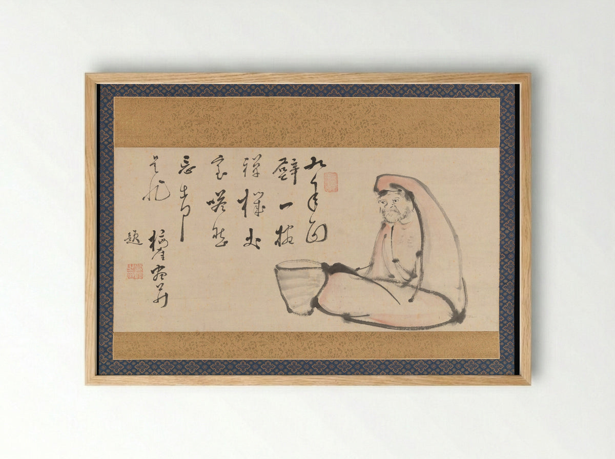 Daruma - Totoki Baigai - Framed Print Wood