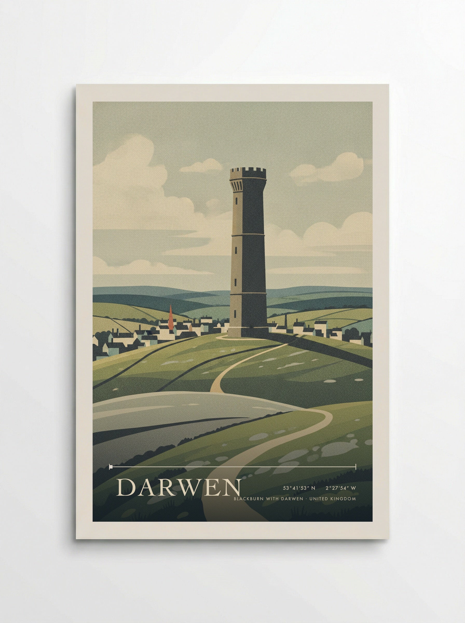 Darwen Blackburn with Darwen United Kingdom Travel Poster - Poster