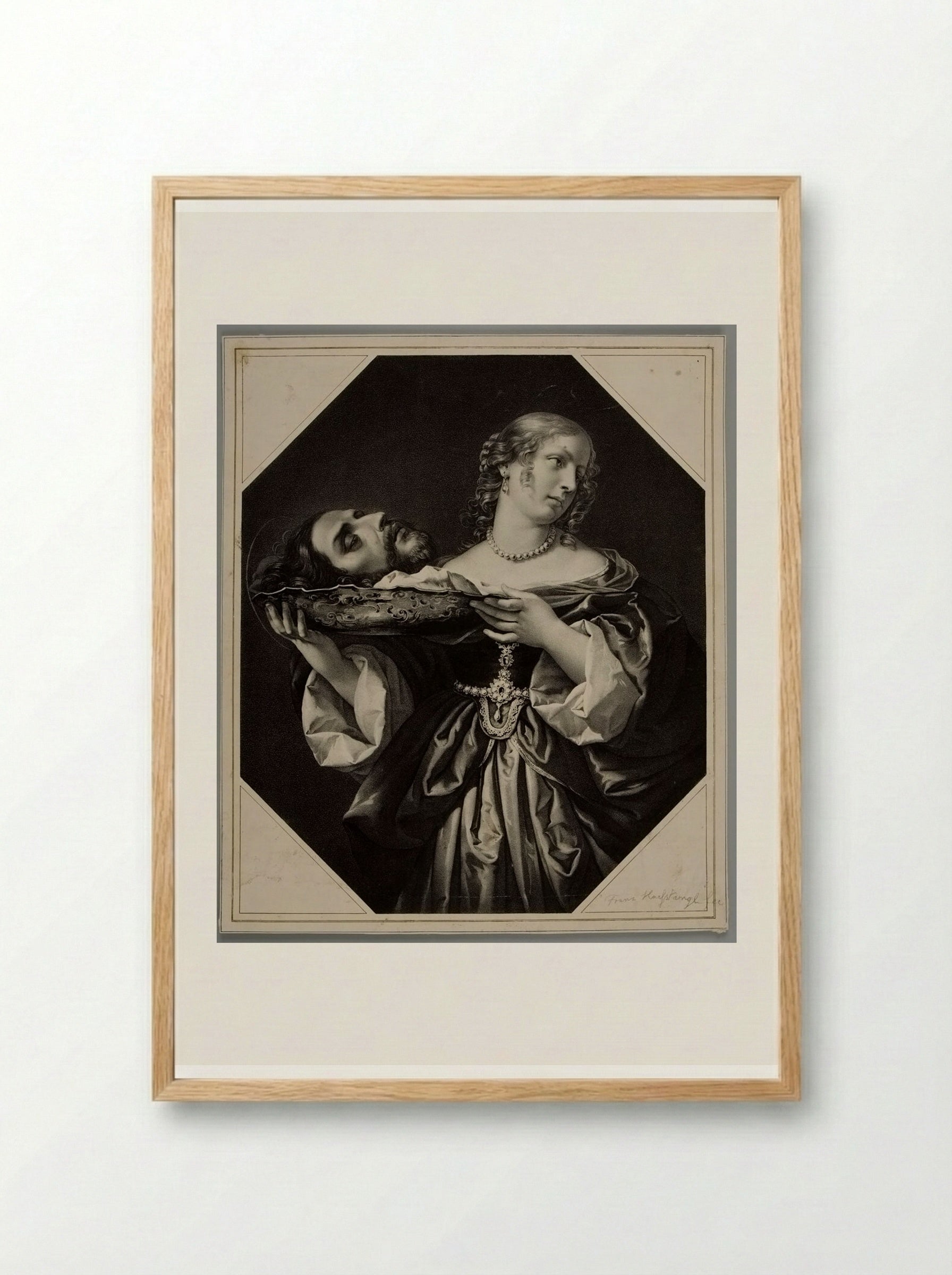 Daughter of Herodias with the Head of S. John - Franz Hanfstaengl - Framed Print Wood