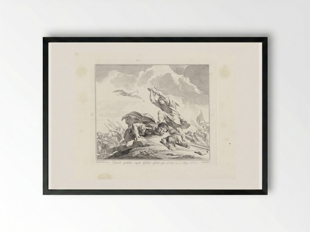 David Beheading Goliath - Jan Punt - Framed Print Black