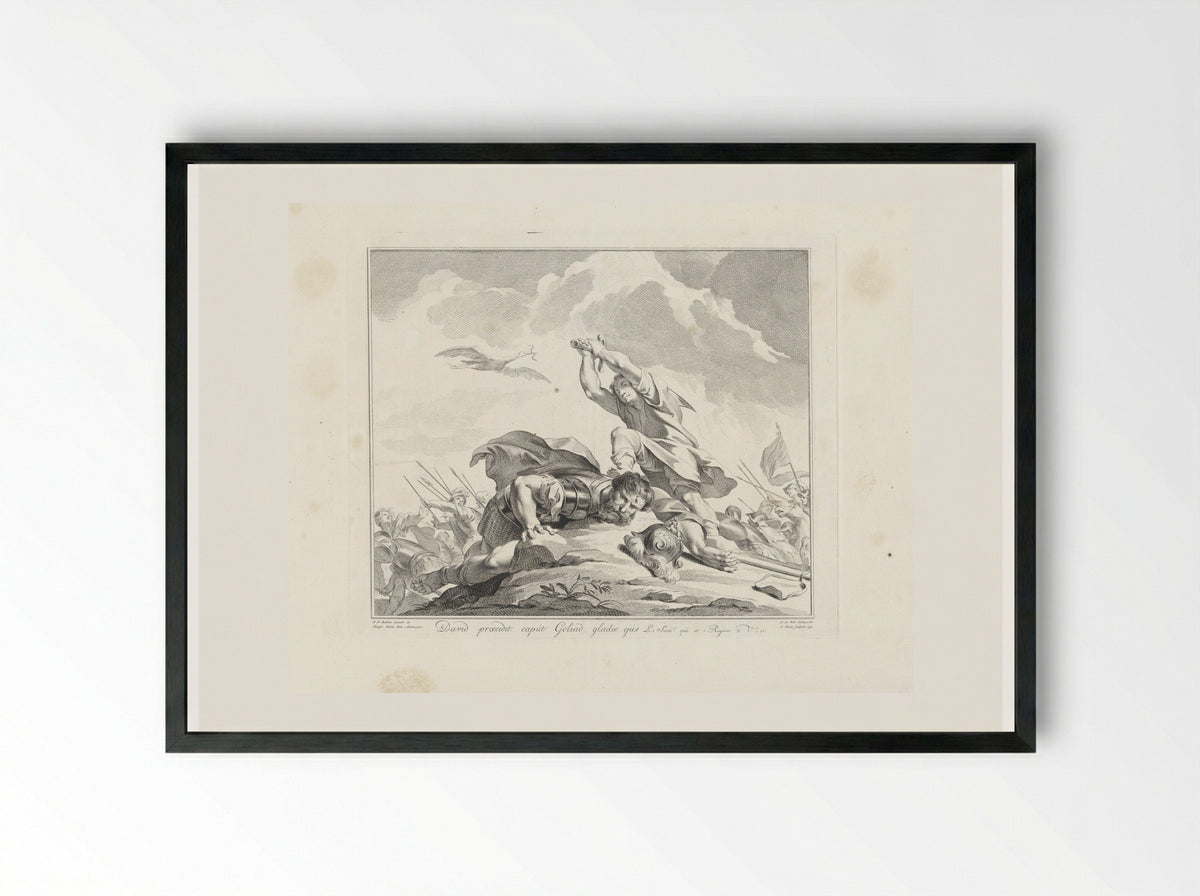 David Beheading Goliath - Jan Punt - Framed Print Black