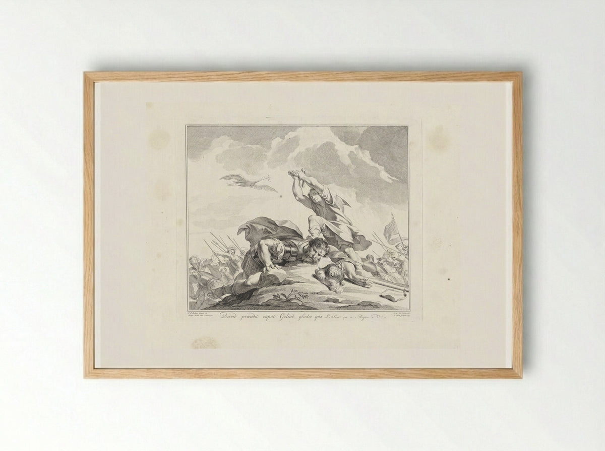 David Beheading Goliath - Jan Punt - Framed Print Wood