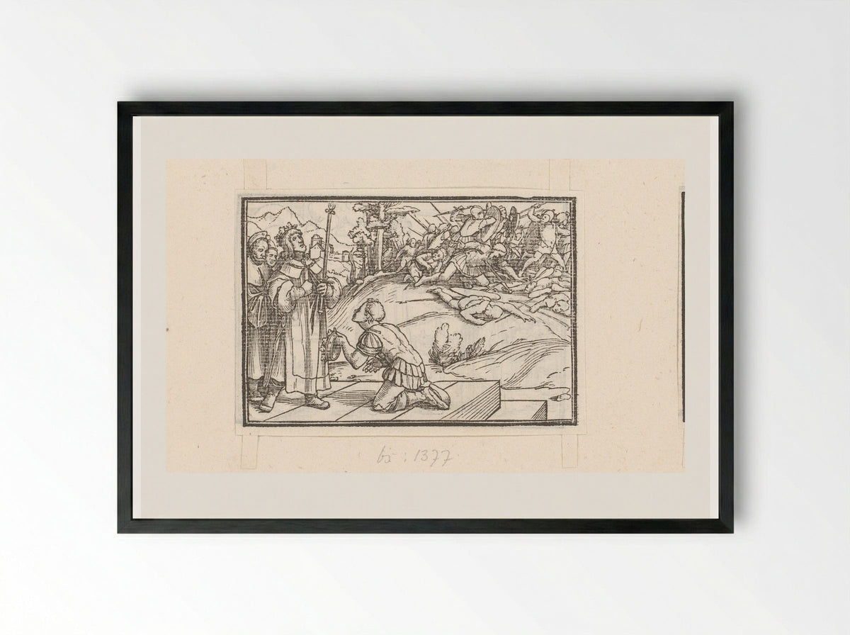 David Hears of the Death of Saul - Veit Rudolf Specklin - Framed Print Black