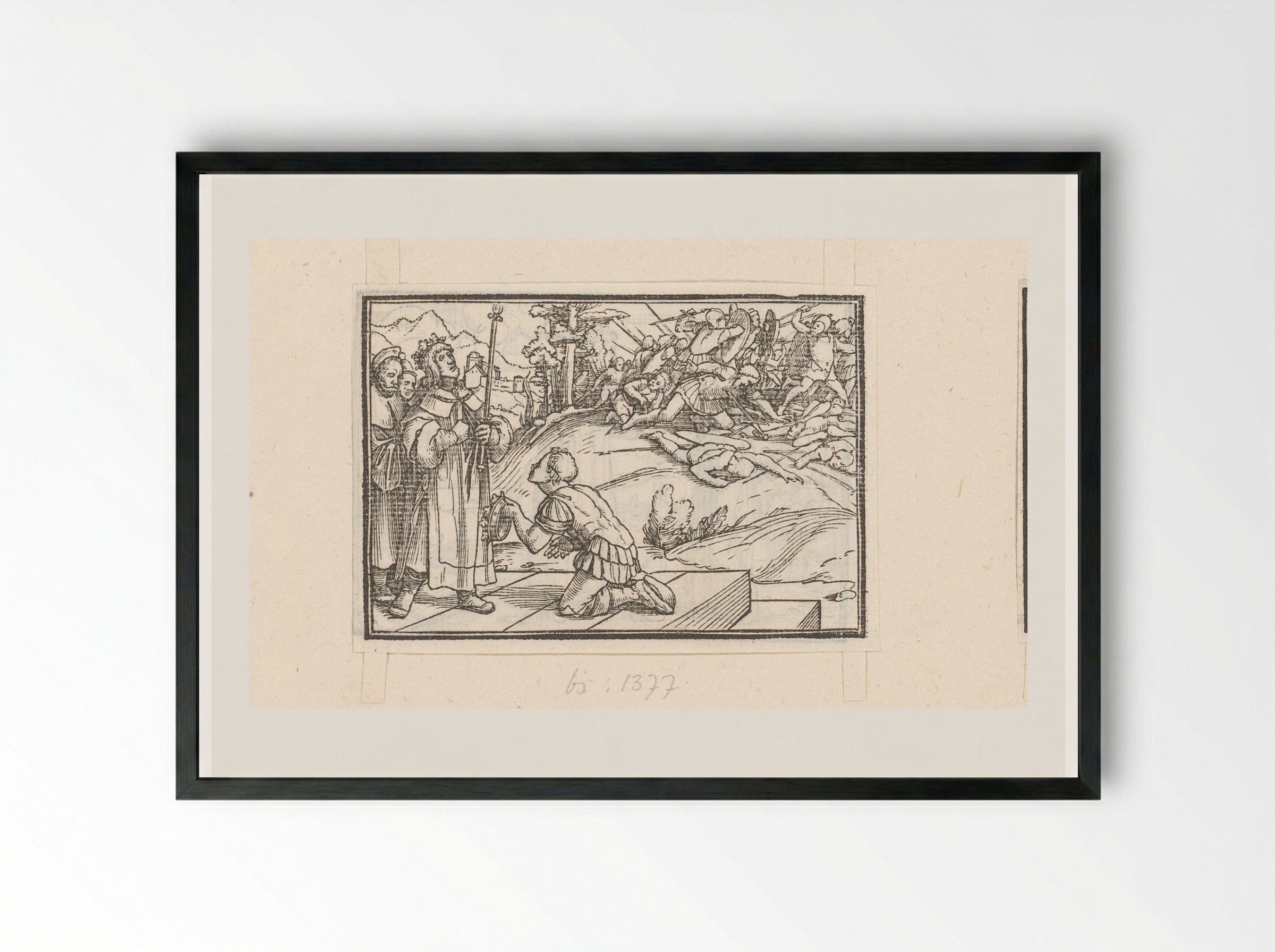David Hears of the Death of Saul - Veit Rudolf Specklin - Framed Print Black