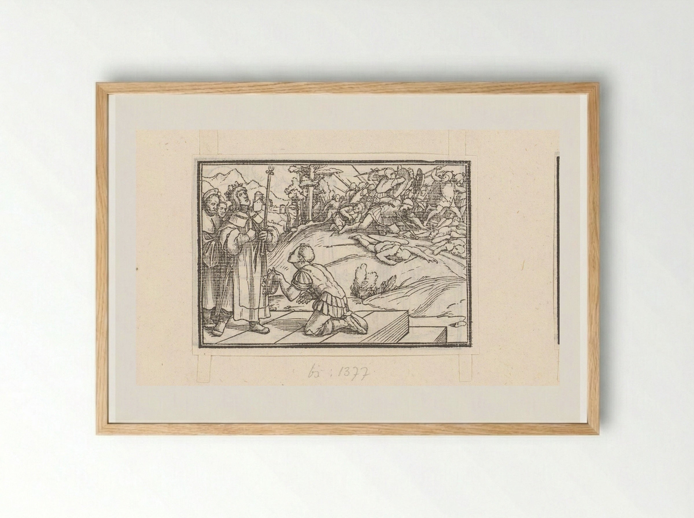 David Hears of the Death of Saul - Veit Rudolf Specklin - Framed Print Wood