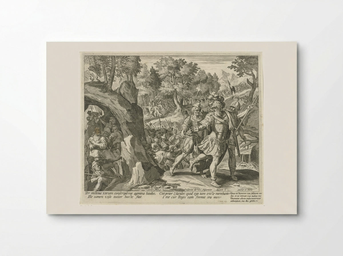 David Hiding from the Army of Saul - Aegidius Sadeler (II) - Poster