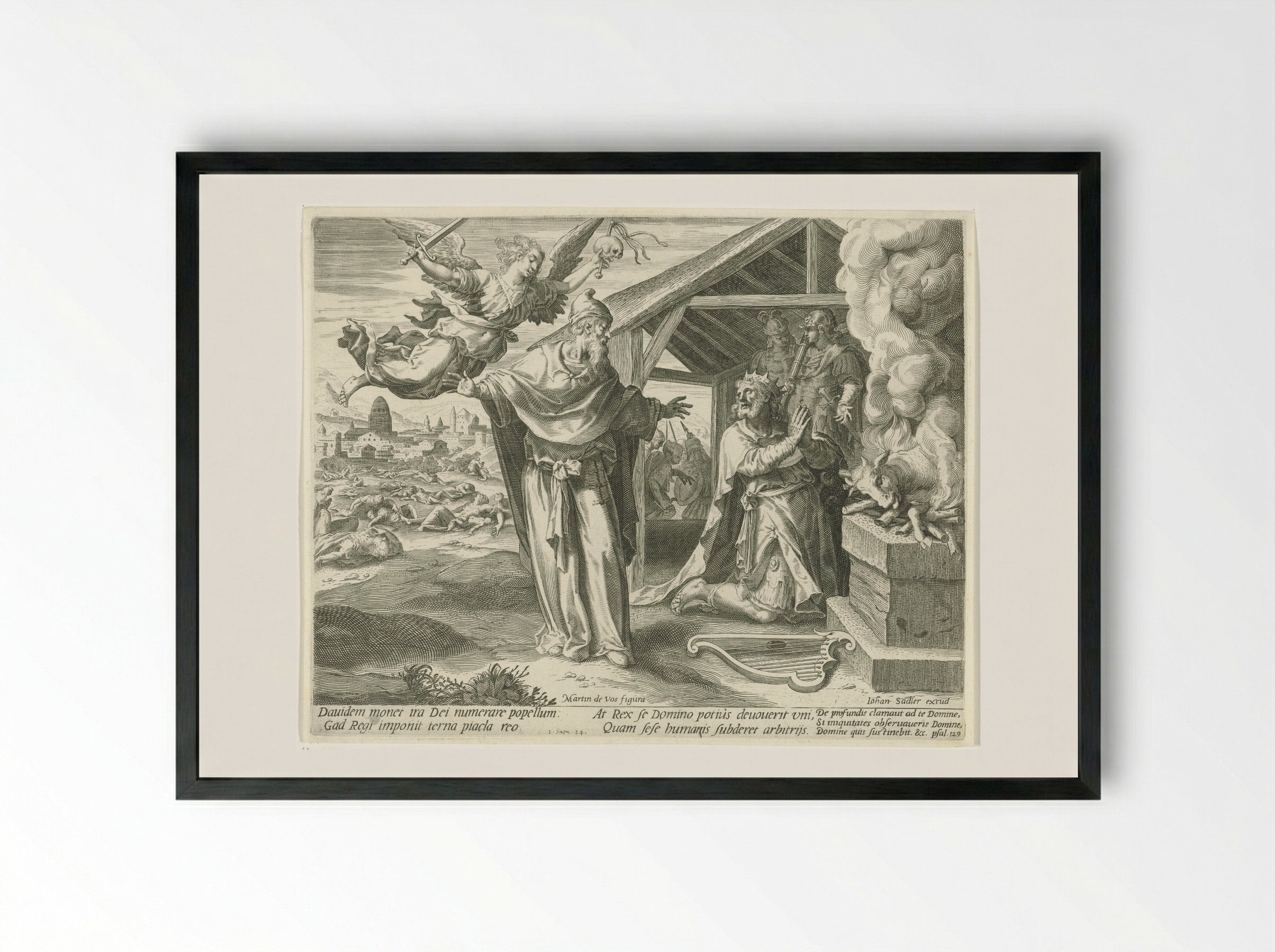David Offering to God - Aegidius Sadeler (II) - Framed Print Black