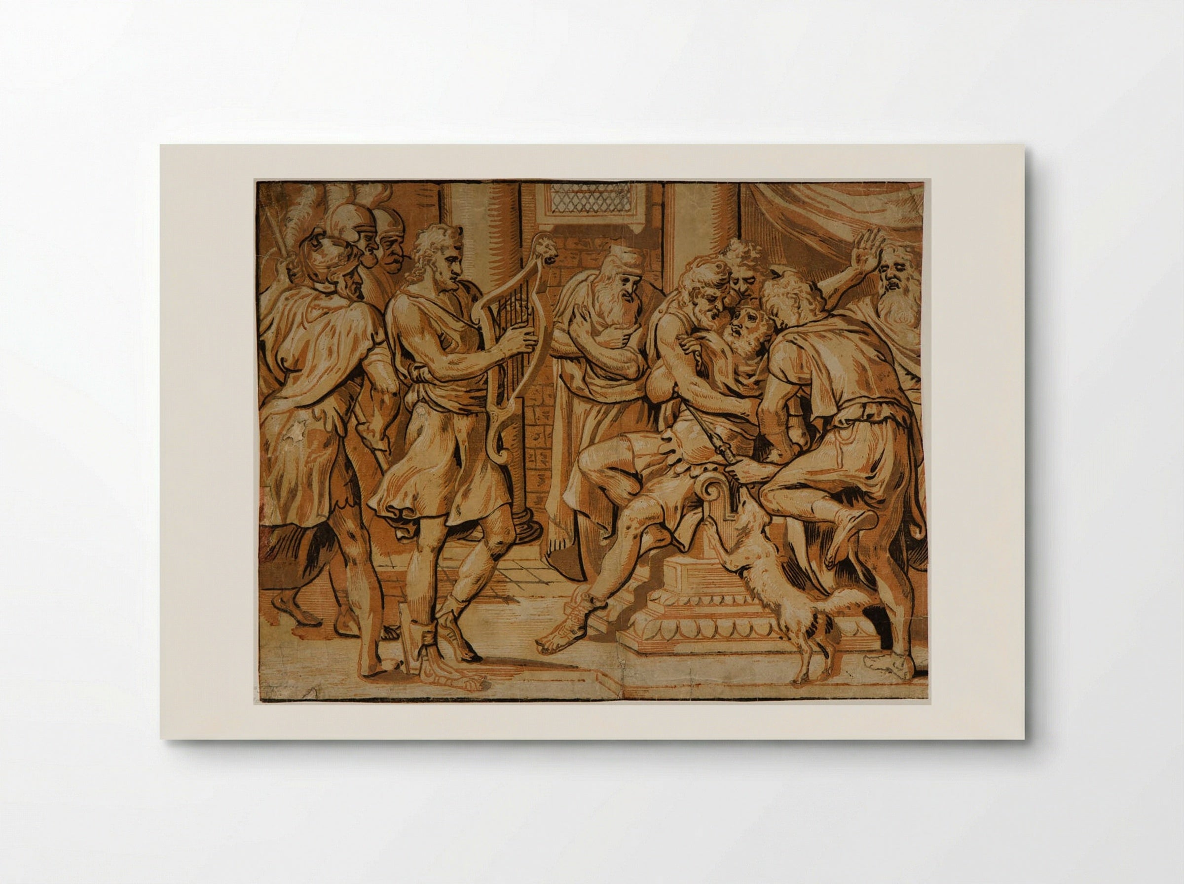 David Playing Before Saul - Adriaen Thomasz. Key - Poster