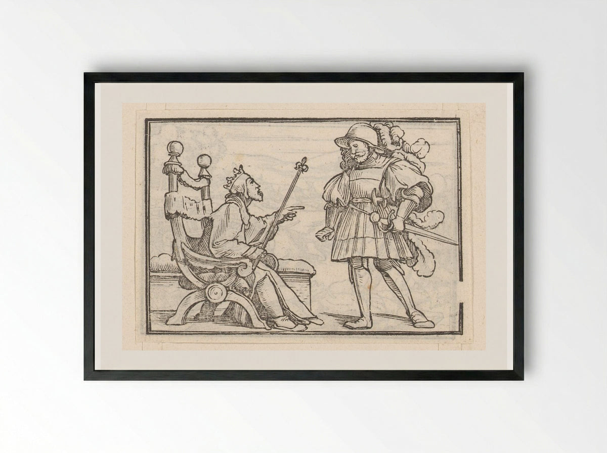 David Sending Away Uriah - Veit Rudolf Specklin - Framed Print Black