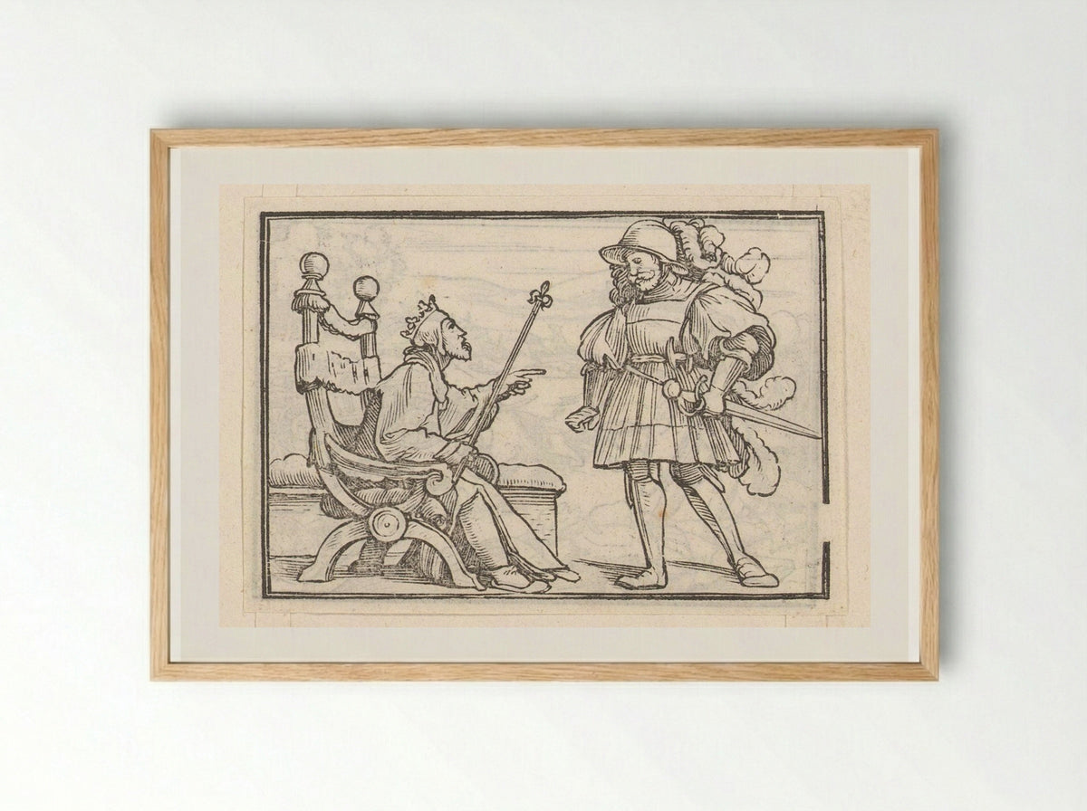 David Sending Away Uriah - Veit Rudolf Specklin - Framed Print Wood