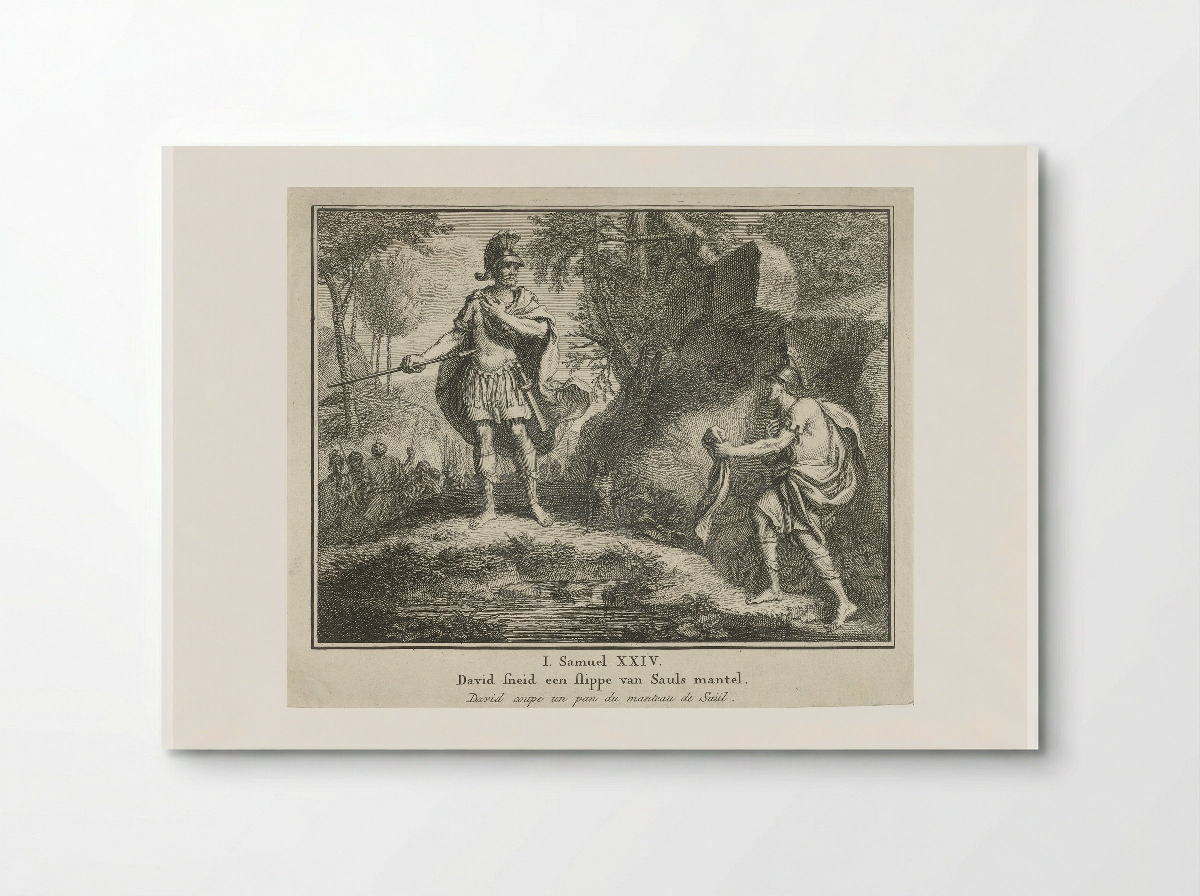 David Showing Saul the Piece of His Mantle - Jacob Folkema - Poster