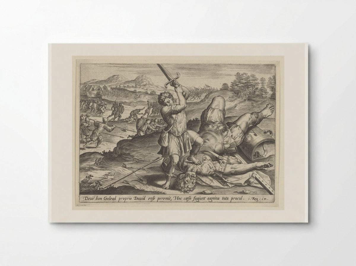 David Slaying Goliath - Hans Collaert the Elder - Poster