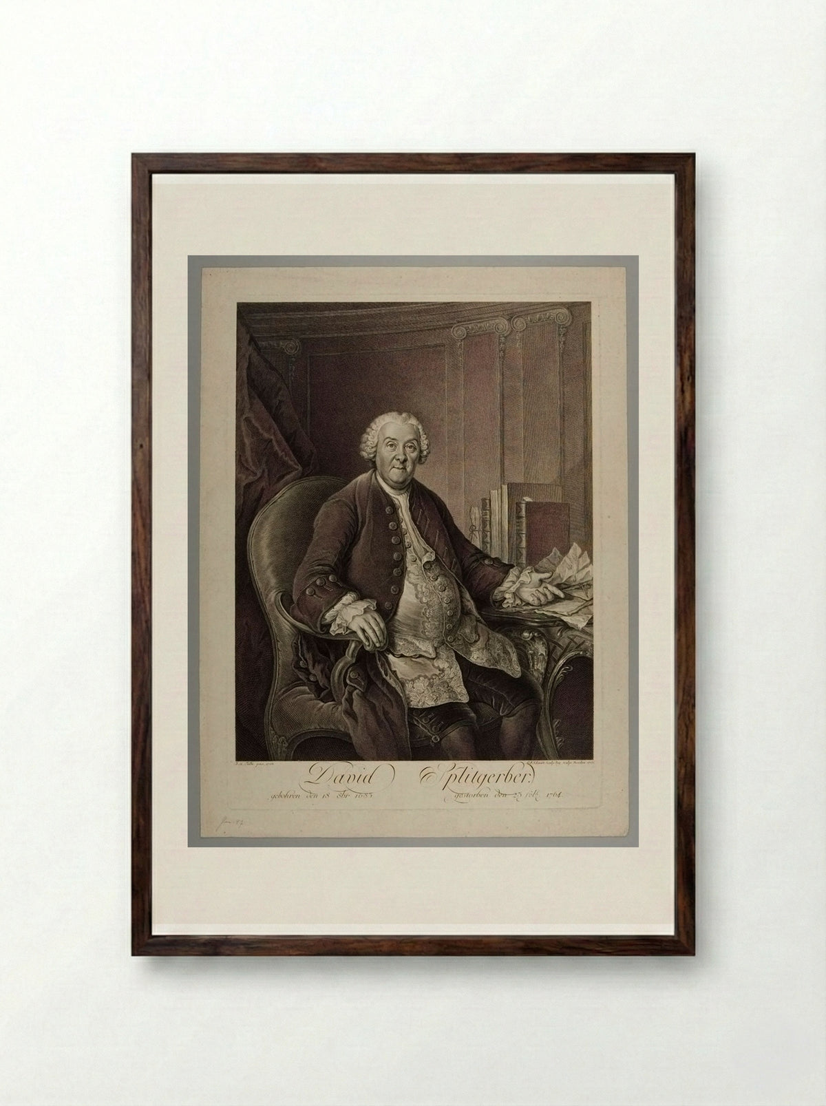 David Splitgerber - Georg Friedrich Schmidt - Framed Print Dark Wood