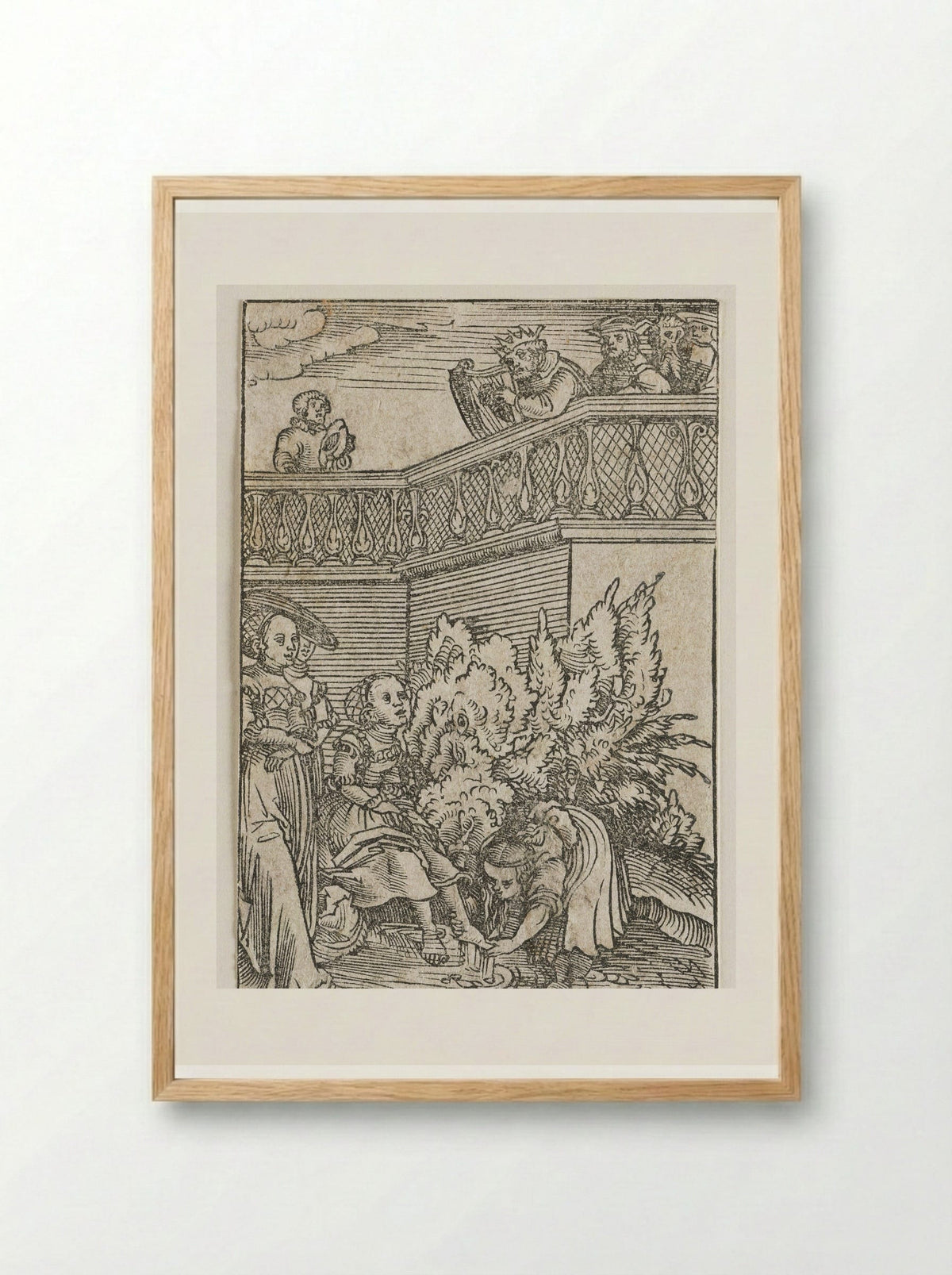David and Bathsheba - Lucas Cranach the Elder - Framed Print Wood