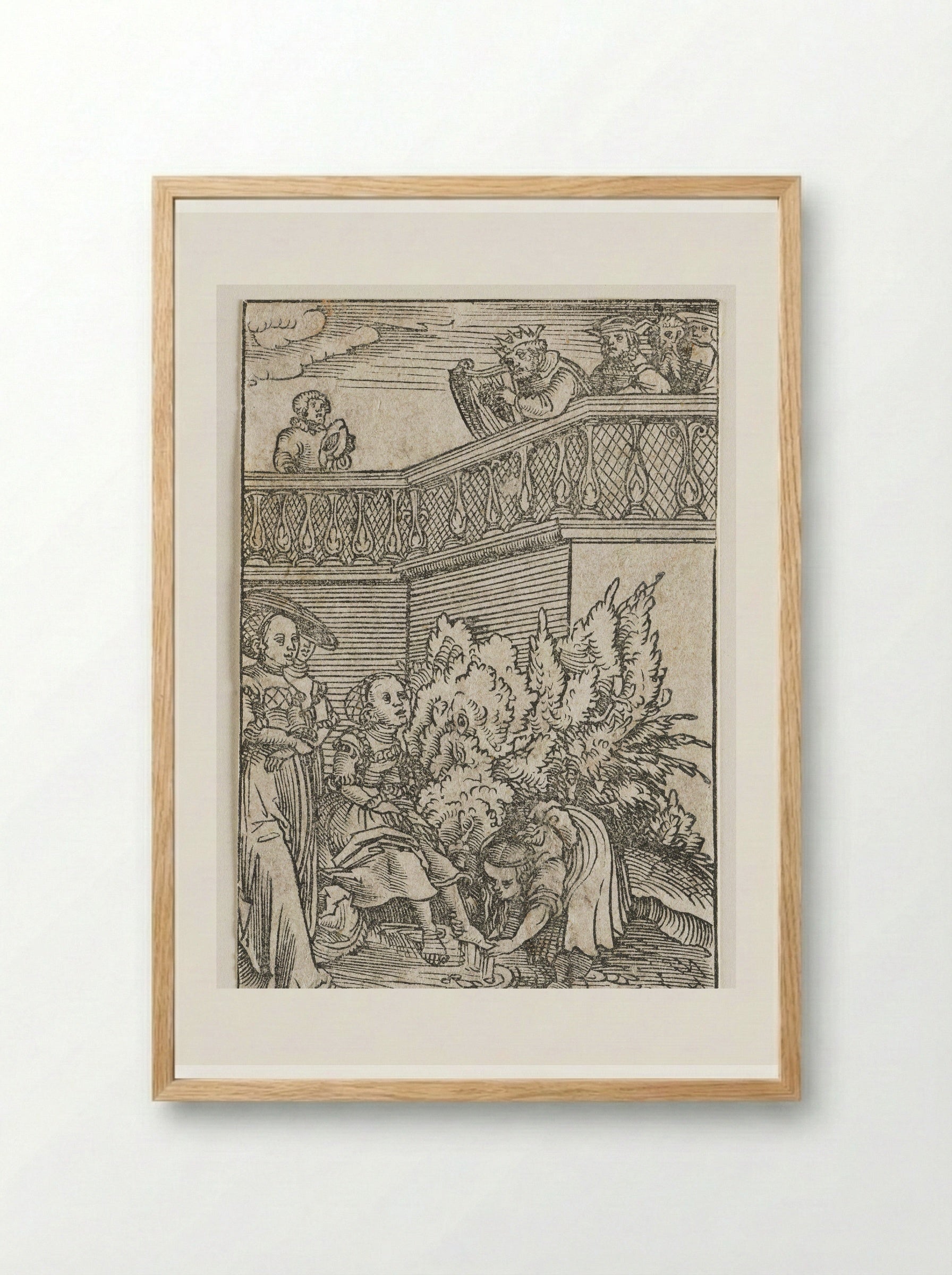 David and Bathsheba - Lucas Cranach the Elder - Framed Print Wood