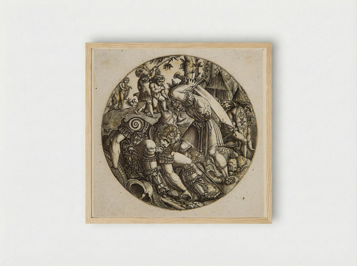 David and Goliath - Allaert Claesz - Framed Print Wood
