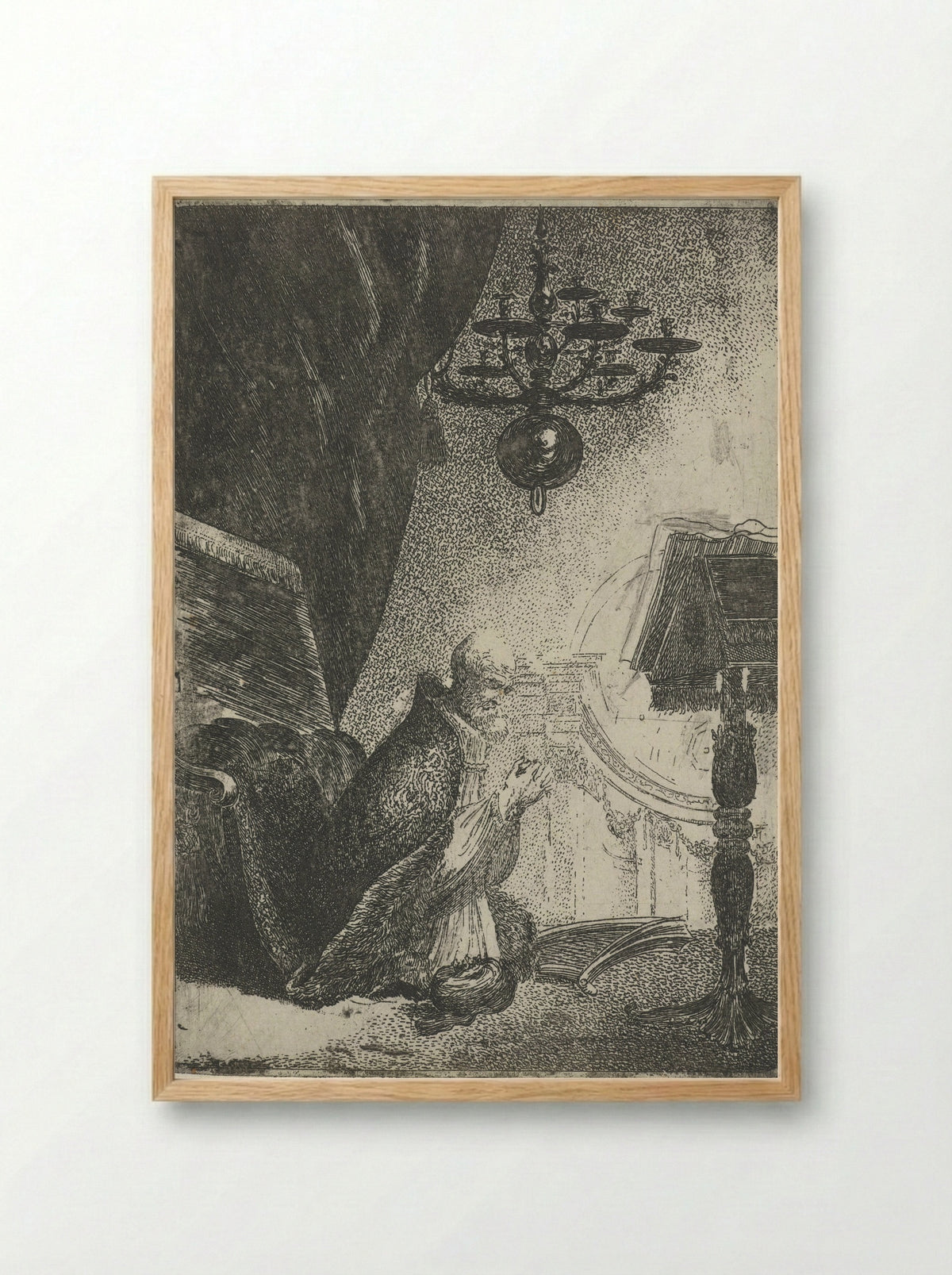 David in Prayer - Pieter Rottermondt - Framed Print Wood