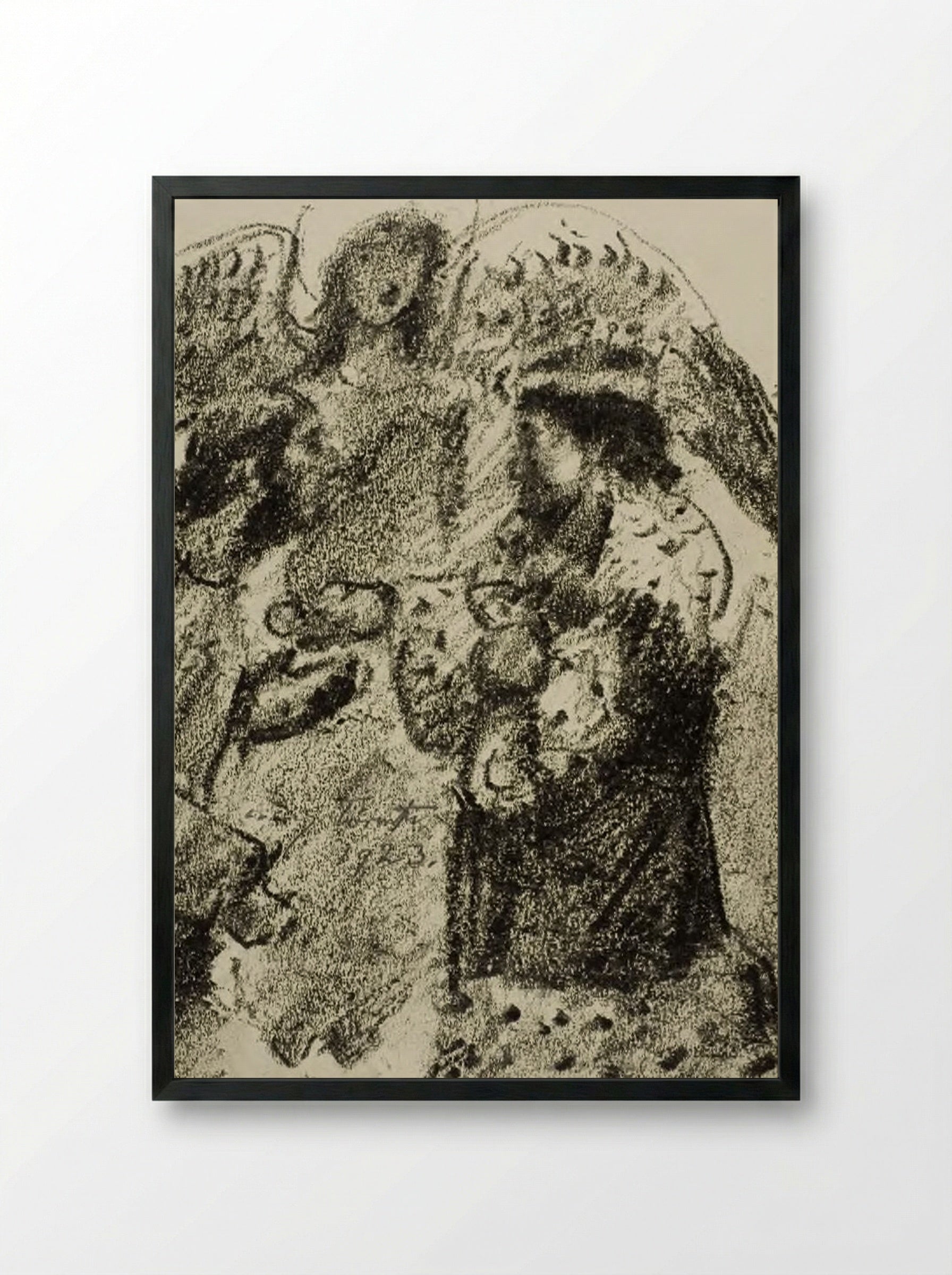 David rears an altar on the threshingfloor of Araunah the Jebusite - Lovis Corinth - Framed Print Black