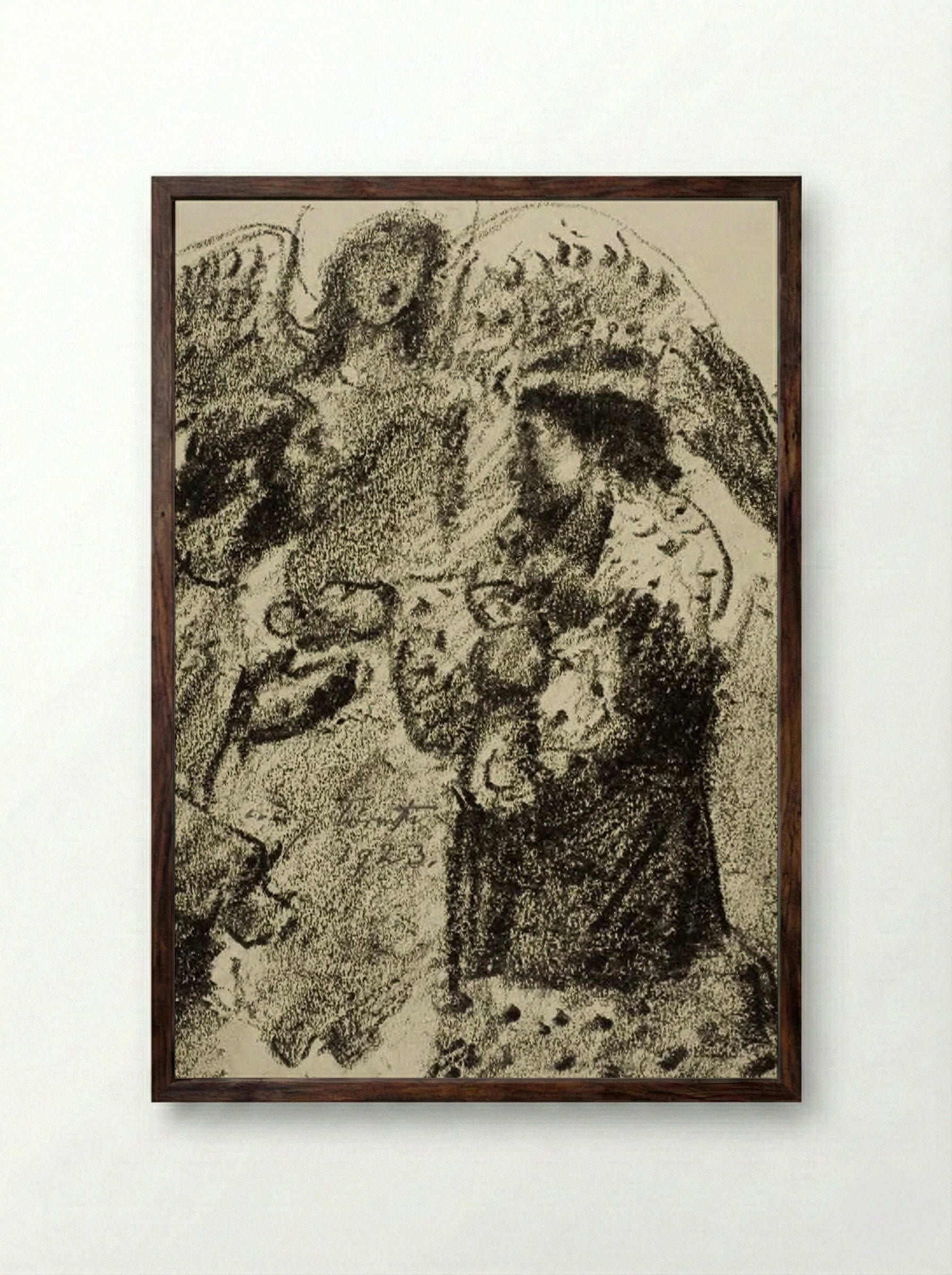 David rears an altar on the threshingfloor of Araunah the Jebusite - Lovis Corinth - Framed Print Dark Wood