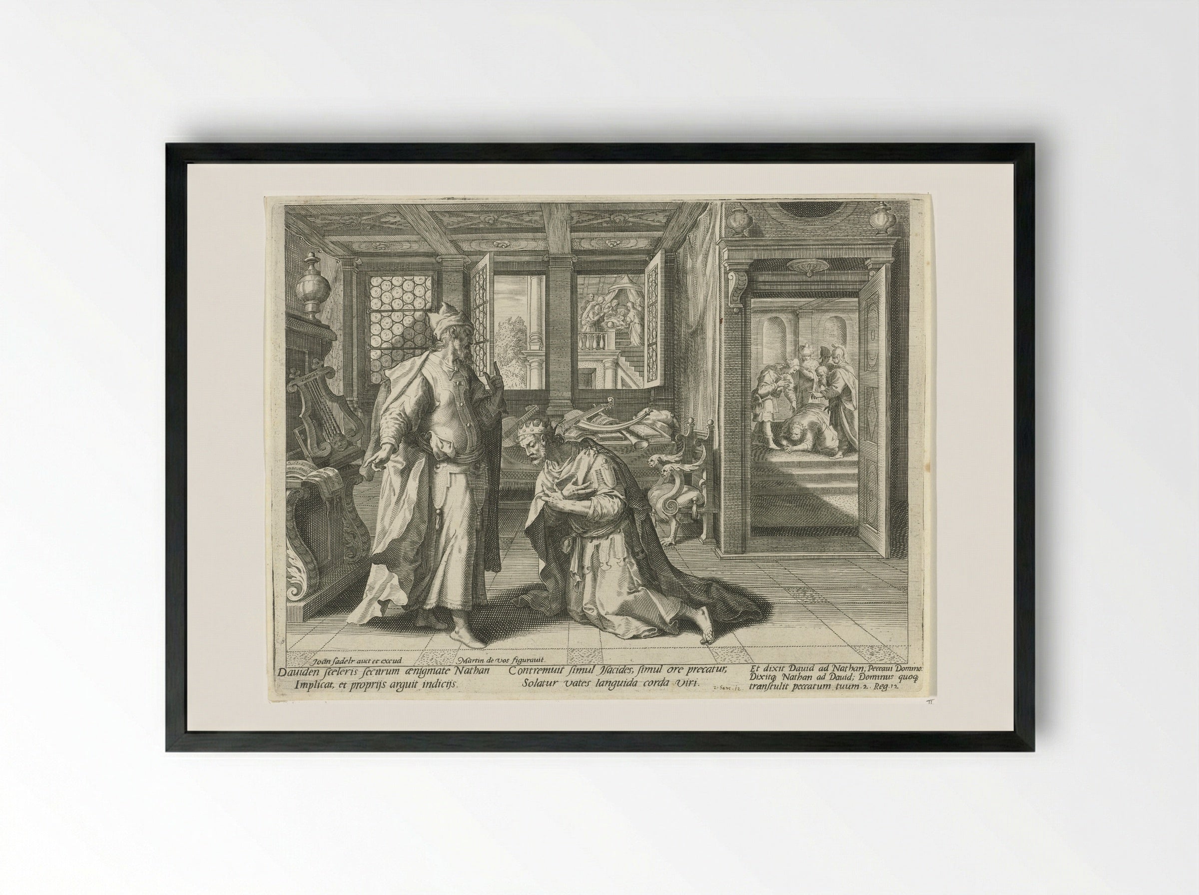 David's Repentance and Punishment - Aegidius Sadeler (II) - Framed Print Black