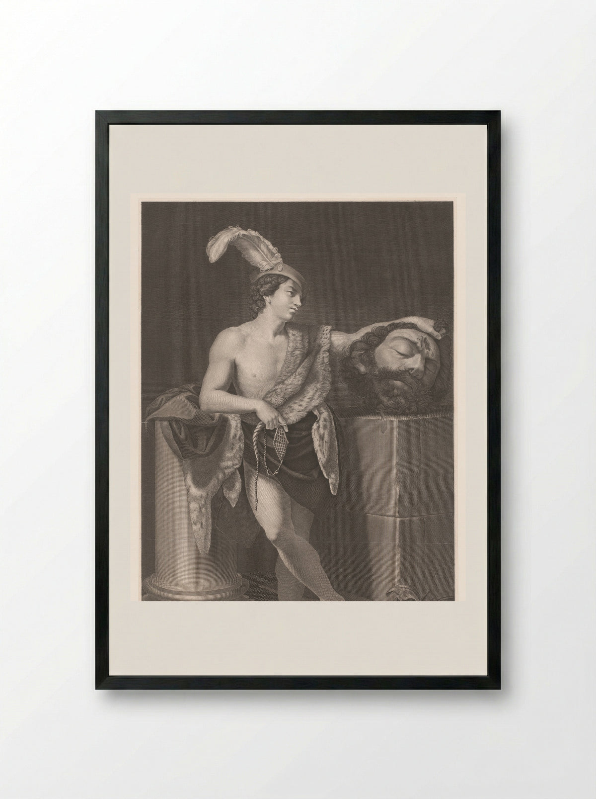 David with the Head of Goliath - Pierre Didot - Framed Print Black