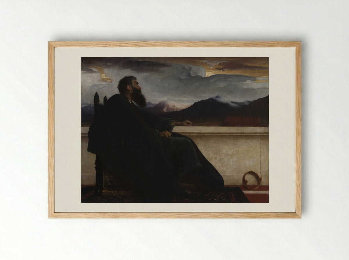 David: "Oh, that I had wings like a Dove!" - Frederic Leighton - Framed Print Wood