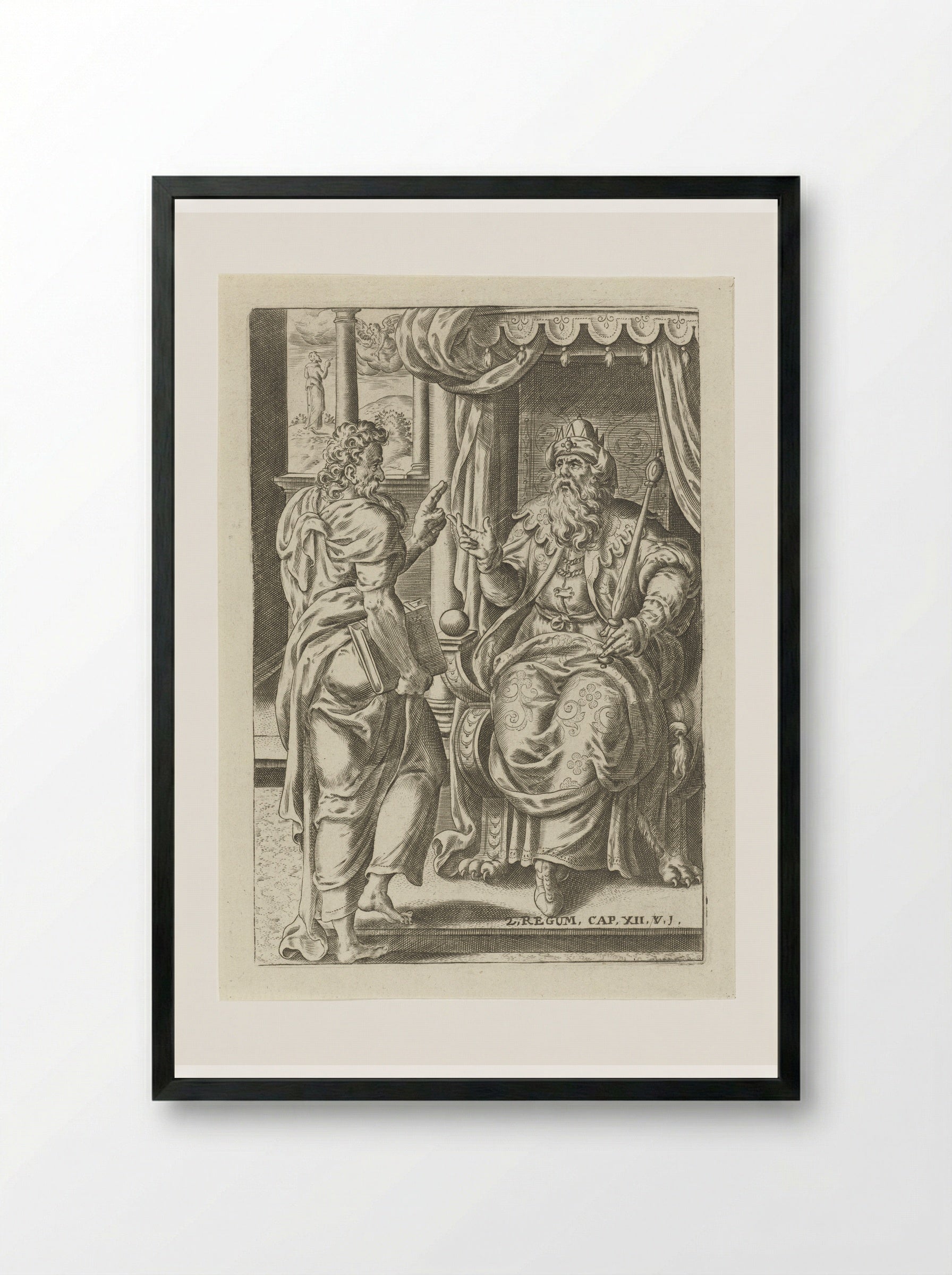 Davids straf - Abraham de Bruyn - Framed Print Black