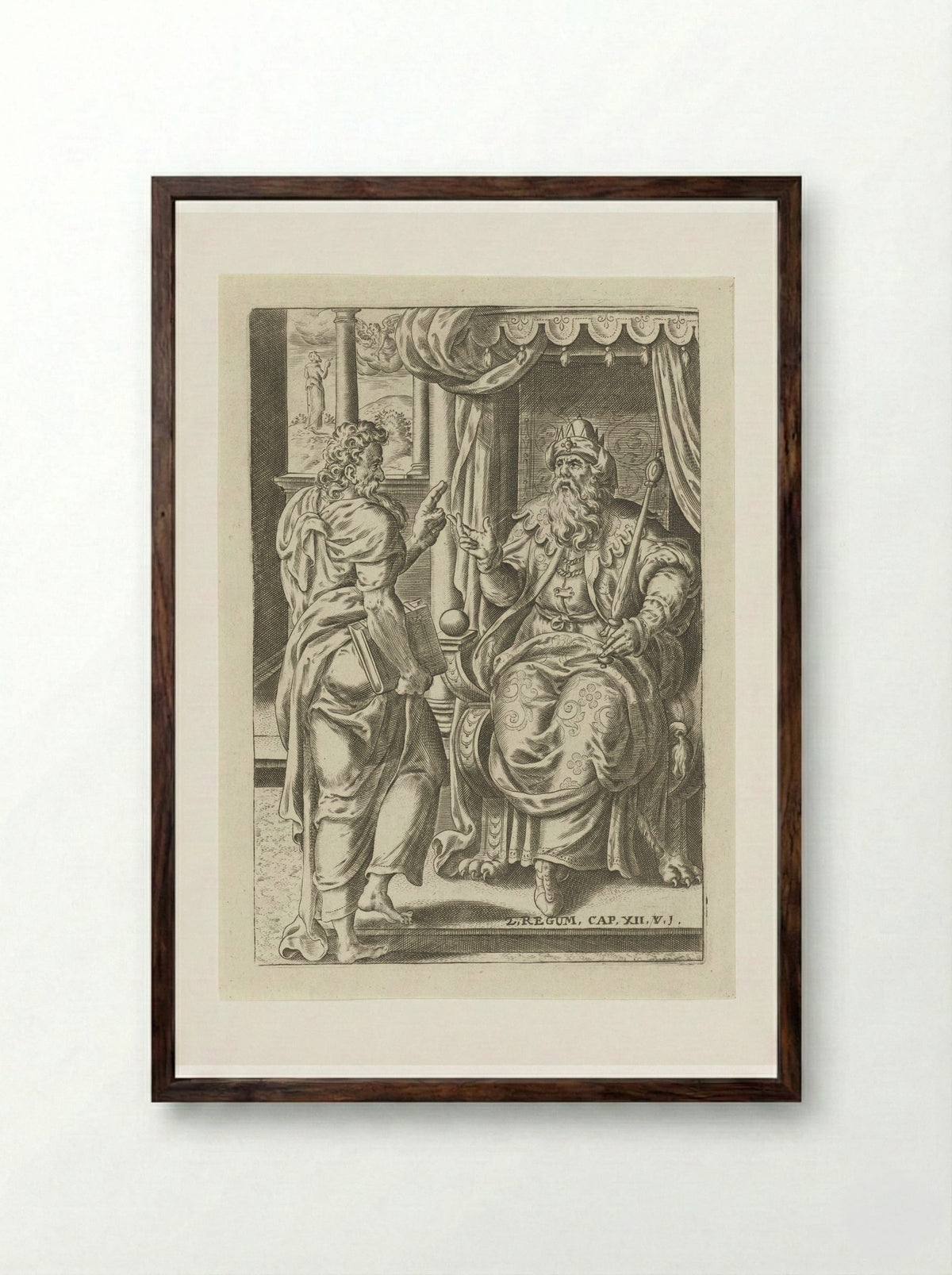 Davids straf - Abraham de Bruyn - Framed Print Dark Wood