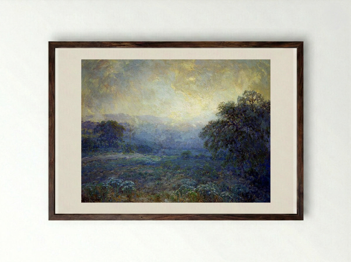 Dawn in the Hills - Robert Julian Onderdonk - Framed Print Dark Wood