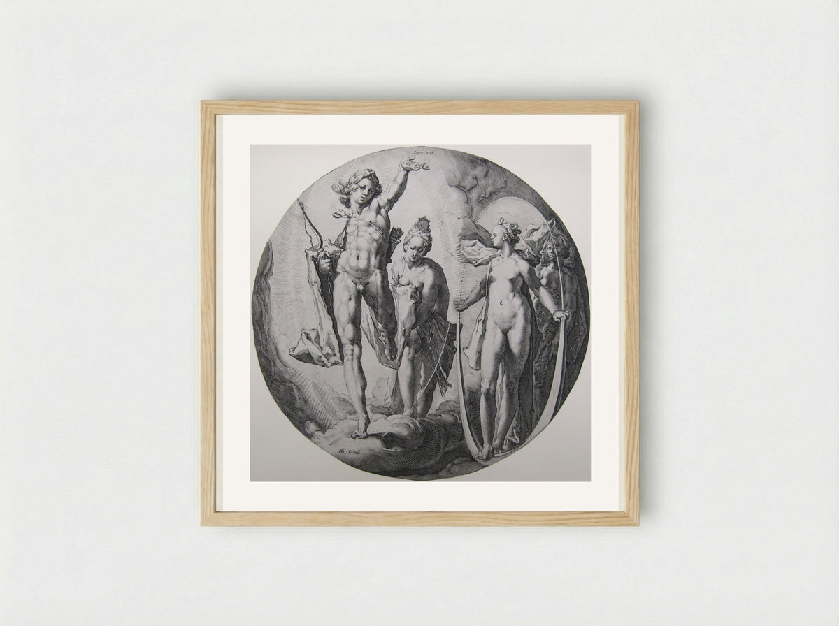 Day IV: The Creation of the Moon and the Stars - Jan Harmensz. Muller - Framed Print Wood