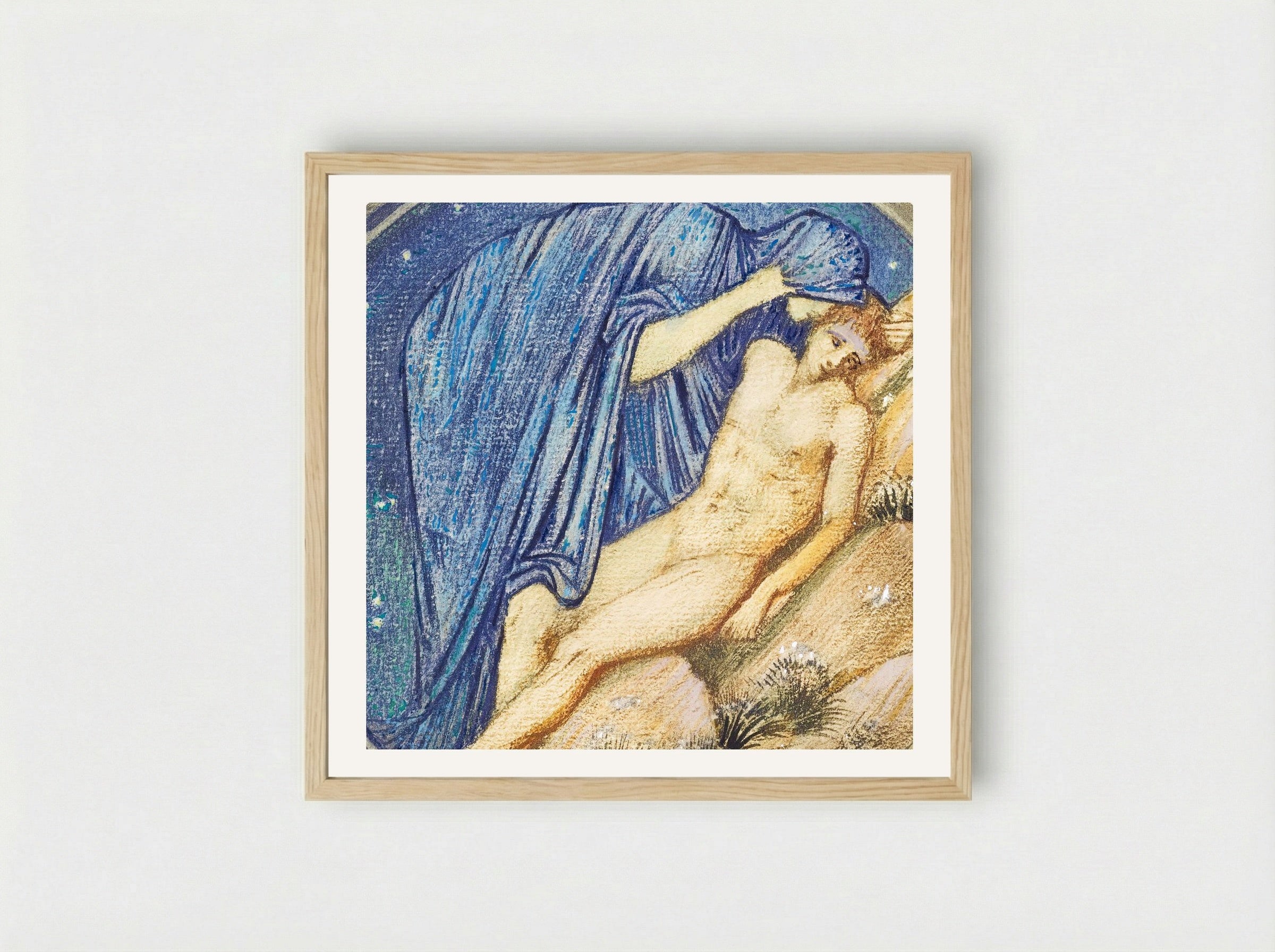 Day and Night from The Flower Book - Edward Burne-Jones - Framed Print Wood