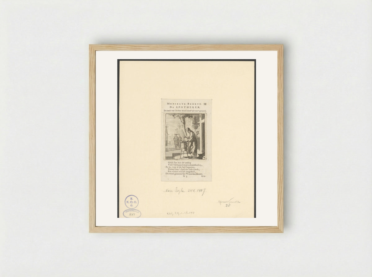 De Apotheker - Jan Luyken - Framed Print Wood