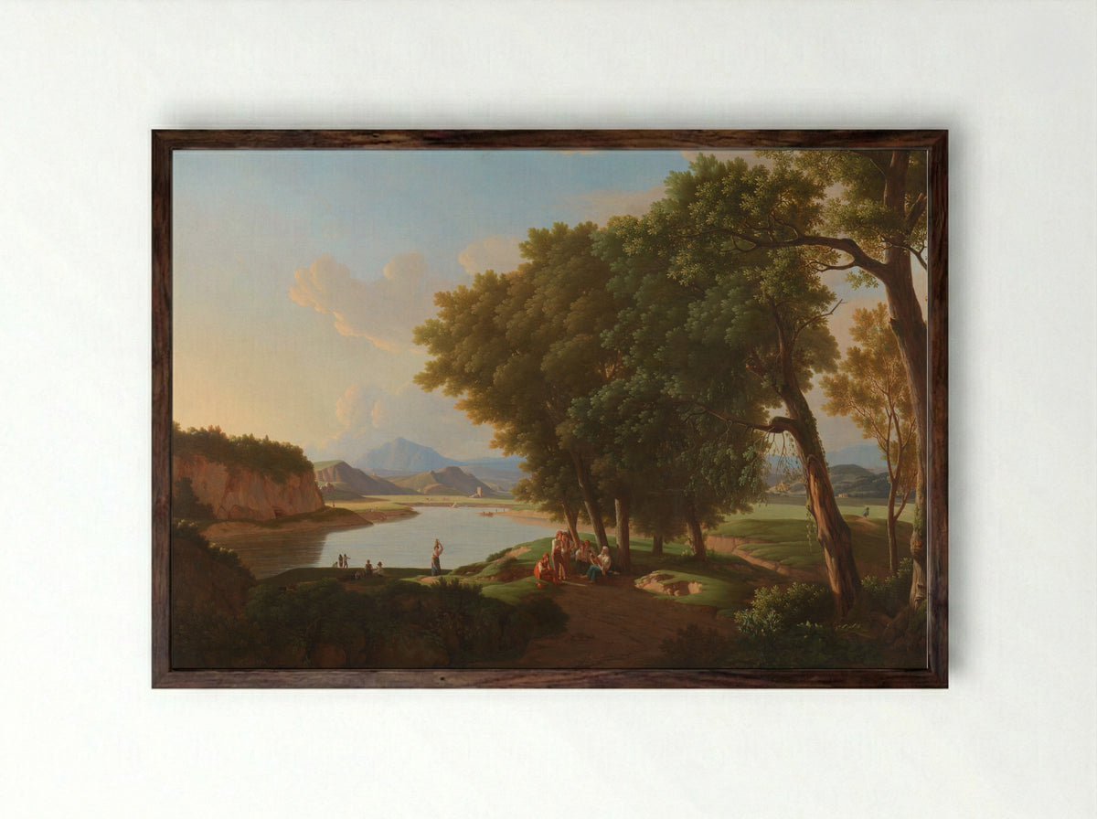 De Aqua Cetosa bij Rome - Pieter Rudolph Kleijn - Framed Print Dark Wood