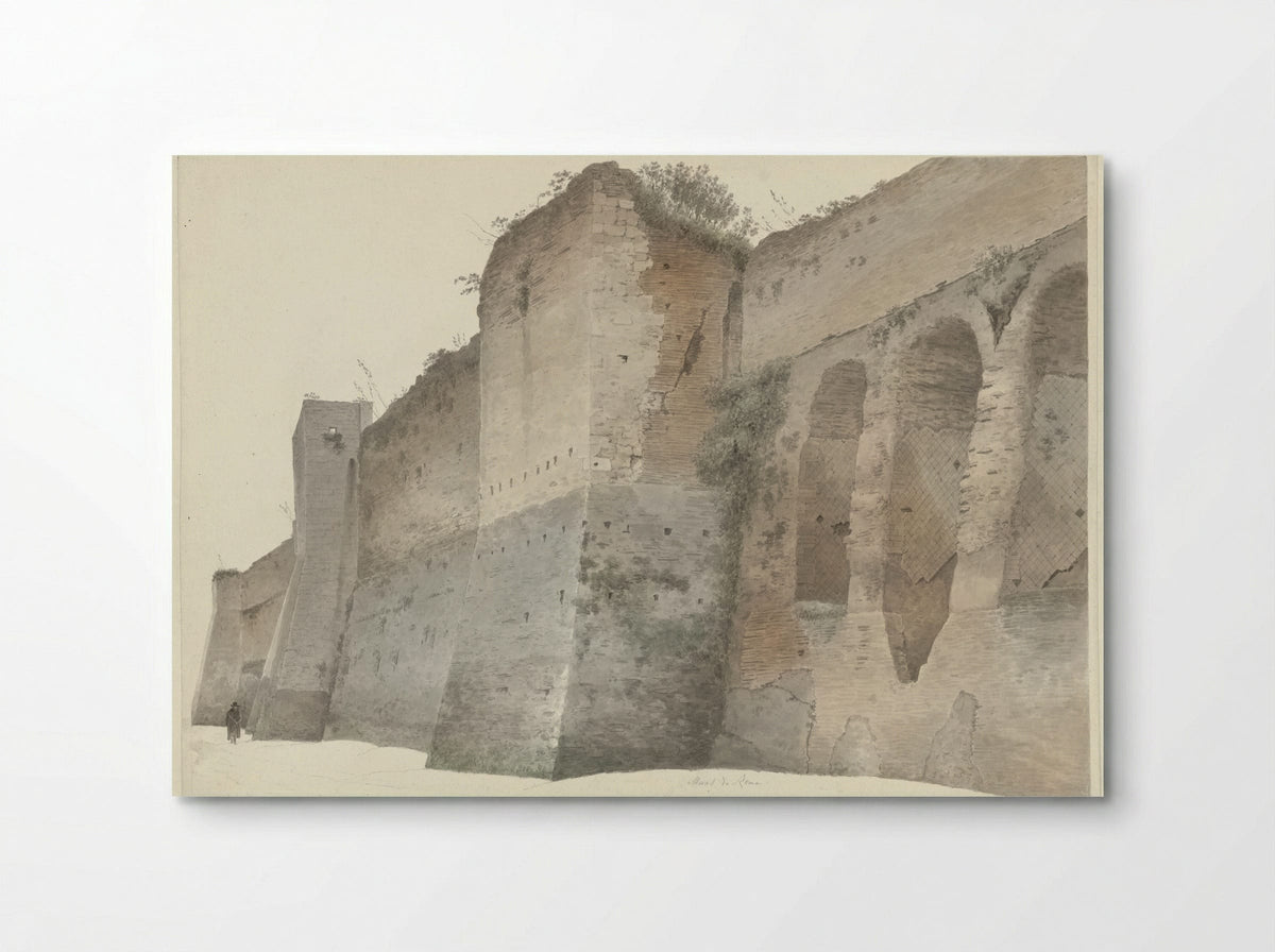 De Aureliaanse Muur in Rome - Josephus Augustus Knip - Poster