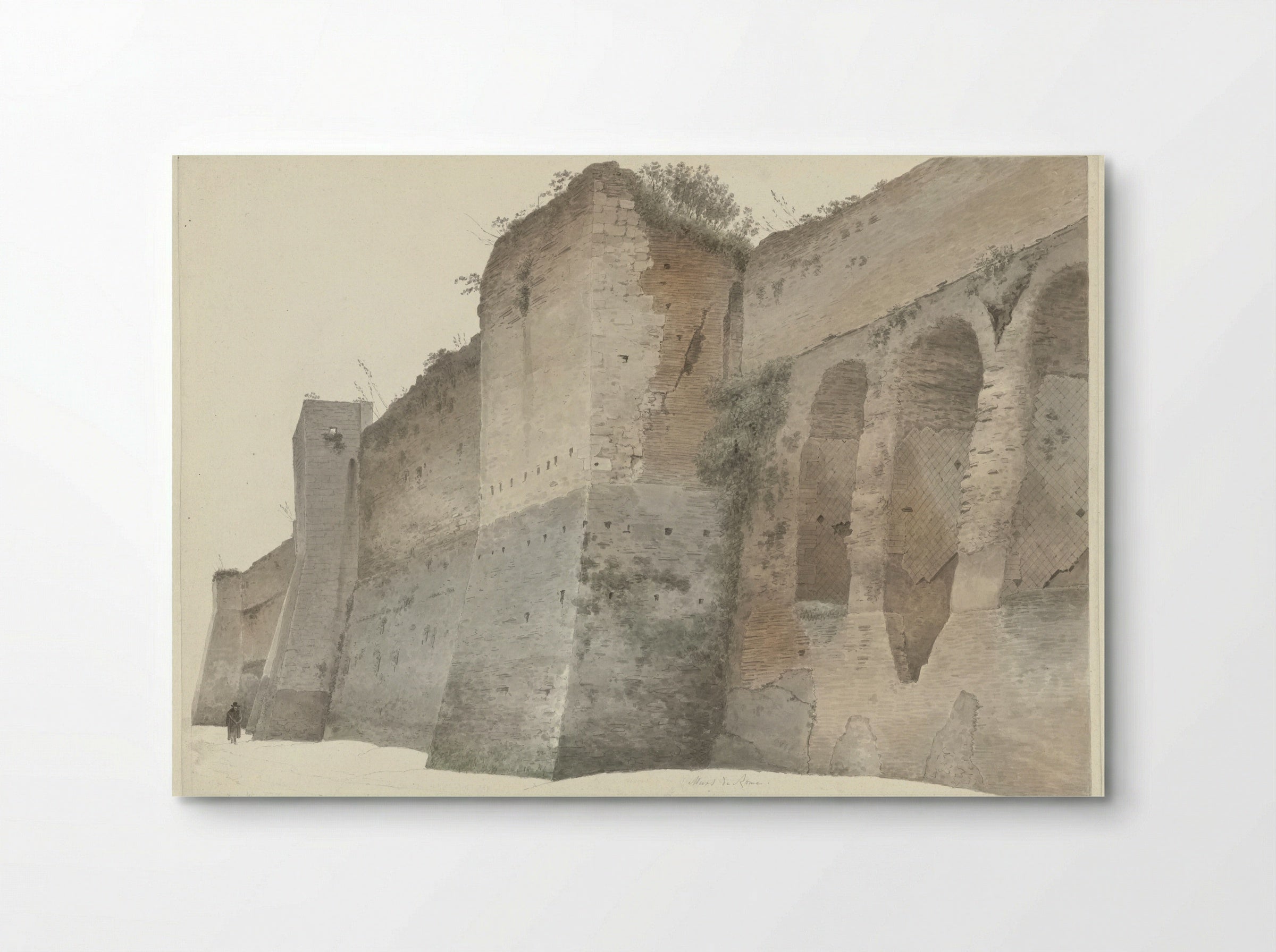 De Aureliaanse Muur in Rome - Josephus Augustus Knip - Poster