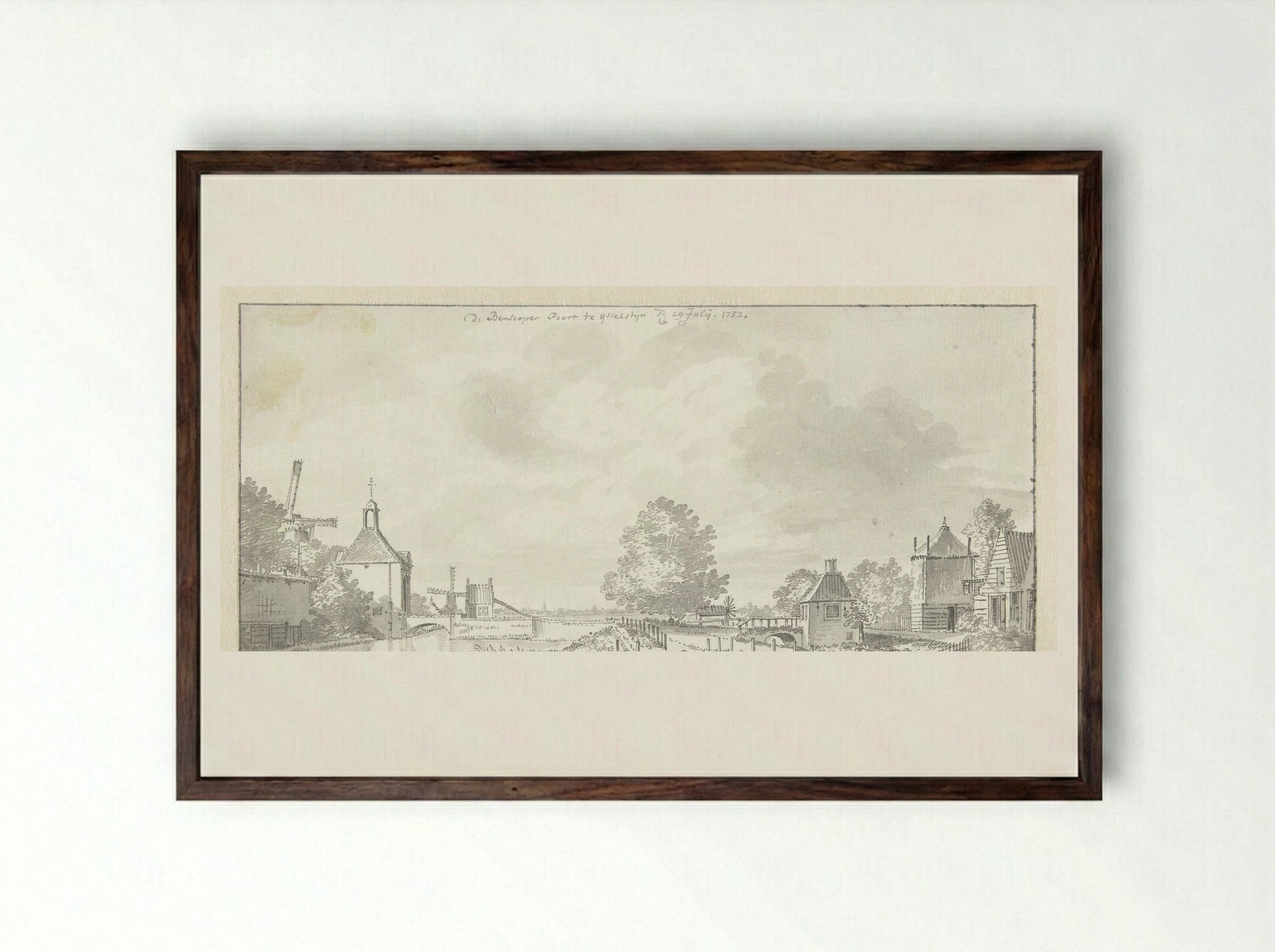 De Benscoper Poort te IJsselstein - Jan de Beijer - Framed Print Dark Wood