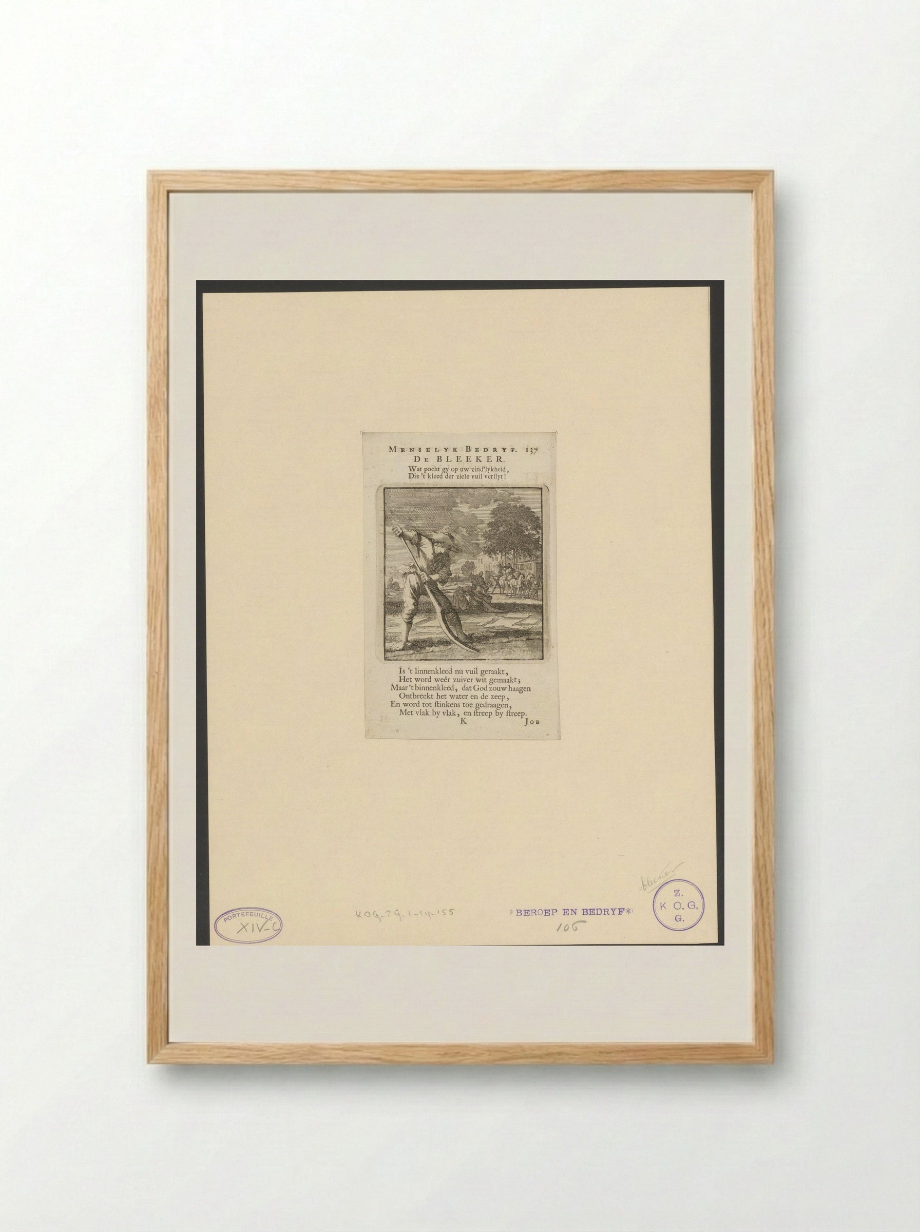 De Bleeker (The Bleacher) - Jan Luyken - Framed Print Wood